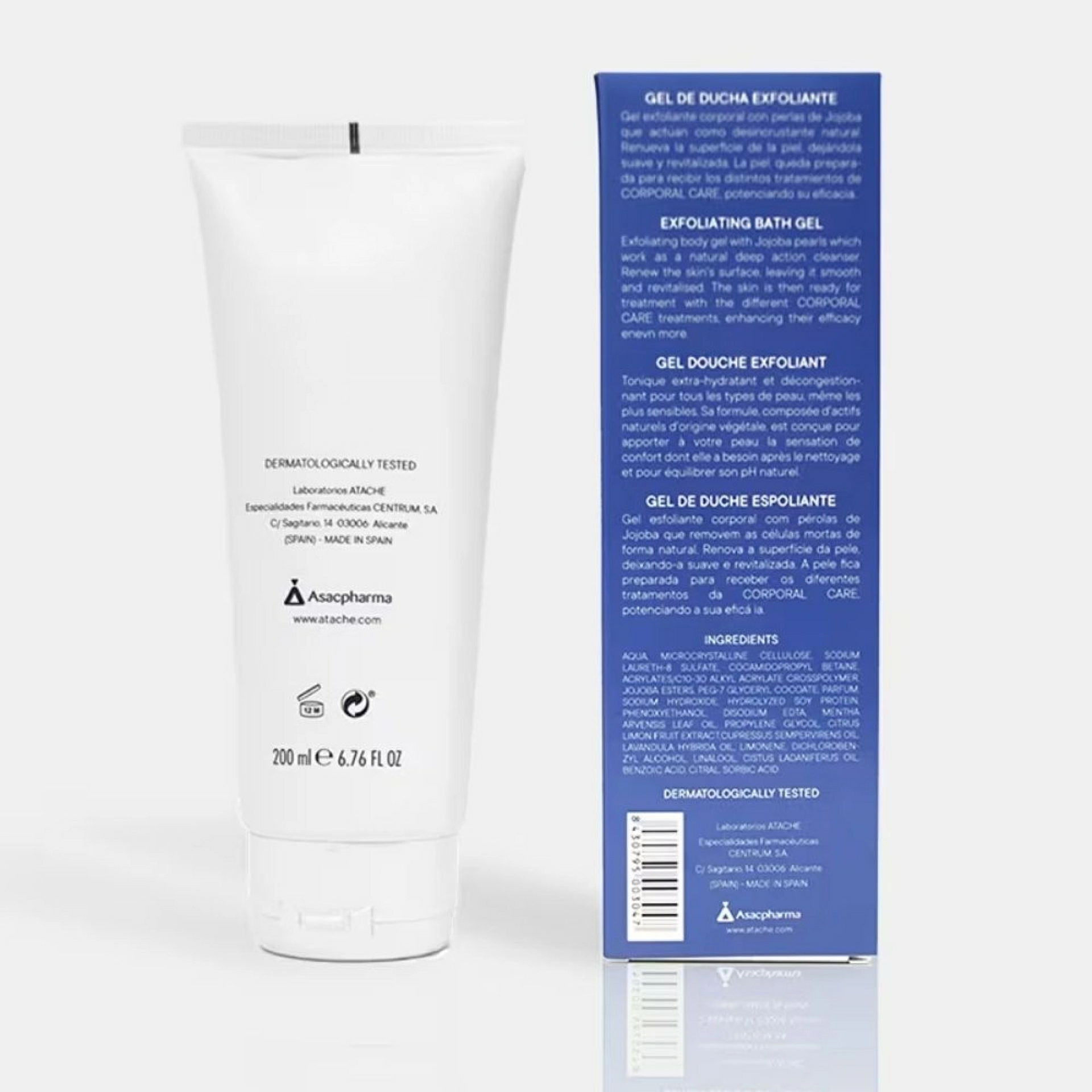 Light Skin | Gel de ducha y exfoliante corporal 200 ml - Corporal Care  - Atache ®