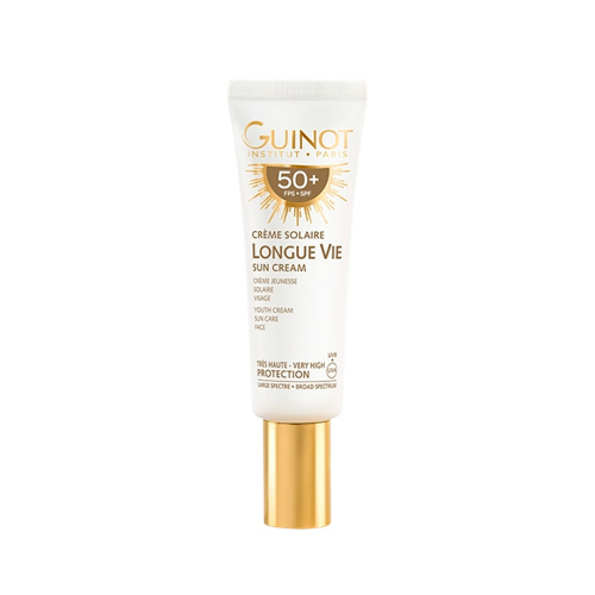 Longue Vie Soleil Visage Anti-Âge Spf 50+ | Crema solar facial de protección muy alta 50ml - Guinot ®