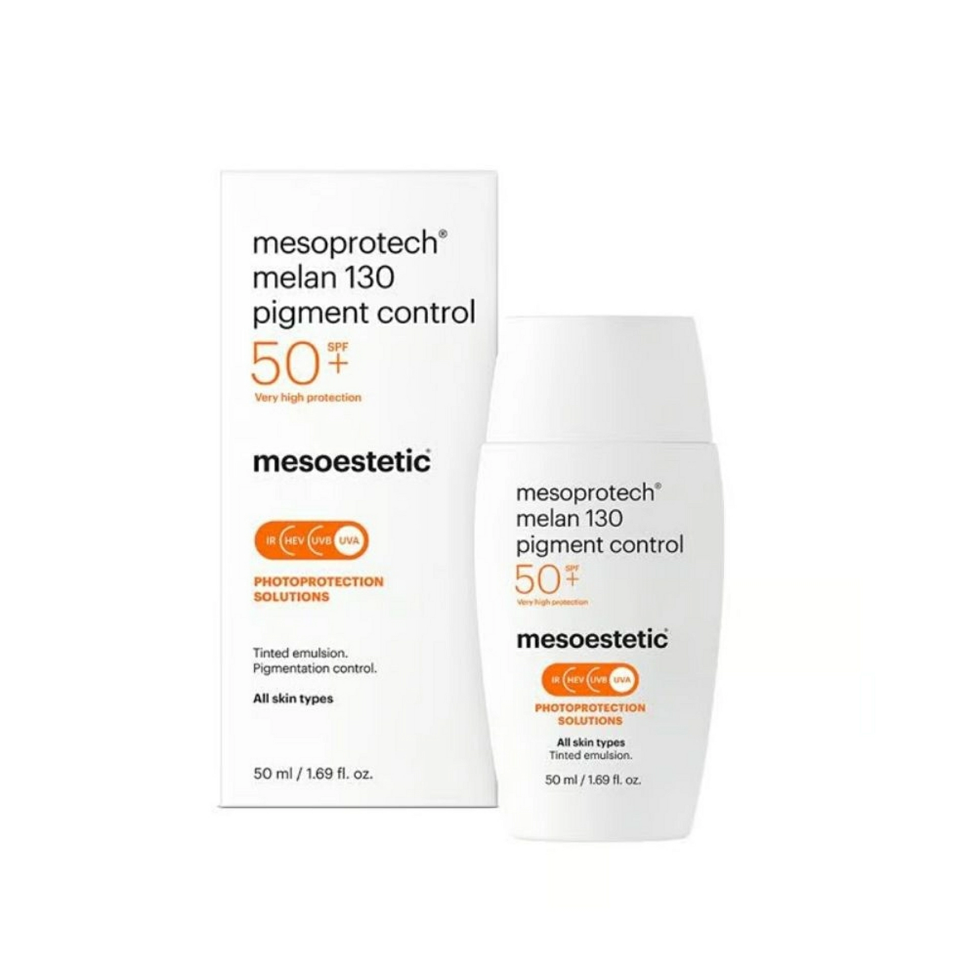 Melan 130+ pigment control | Protector con color 50ml - Photoprotection Solutions - mesoestetic ®