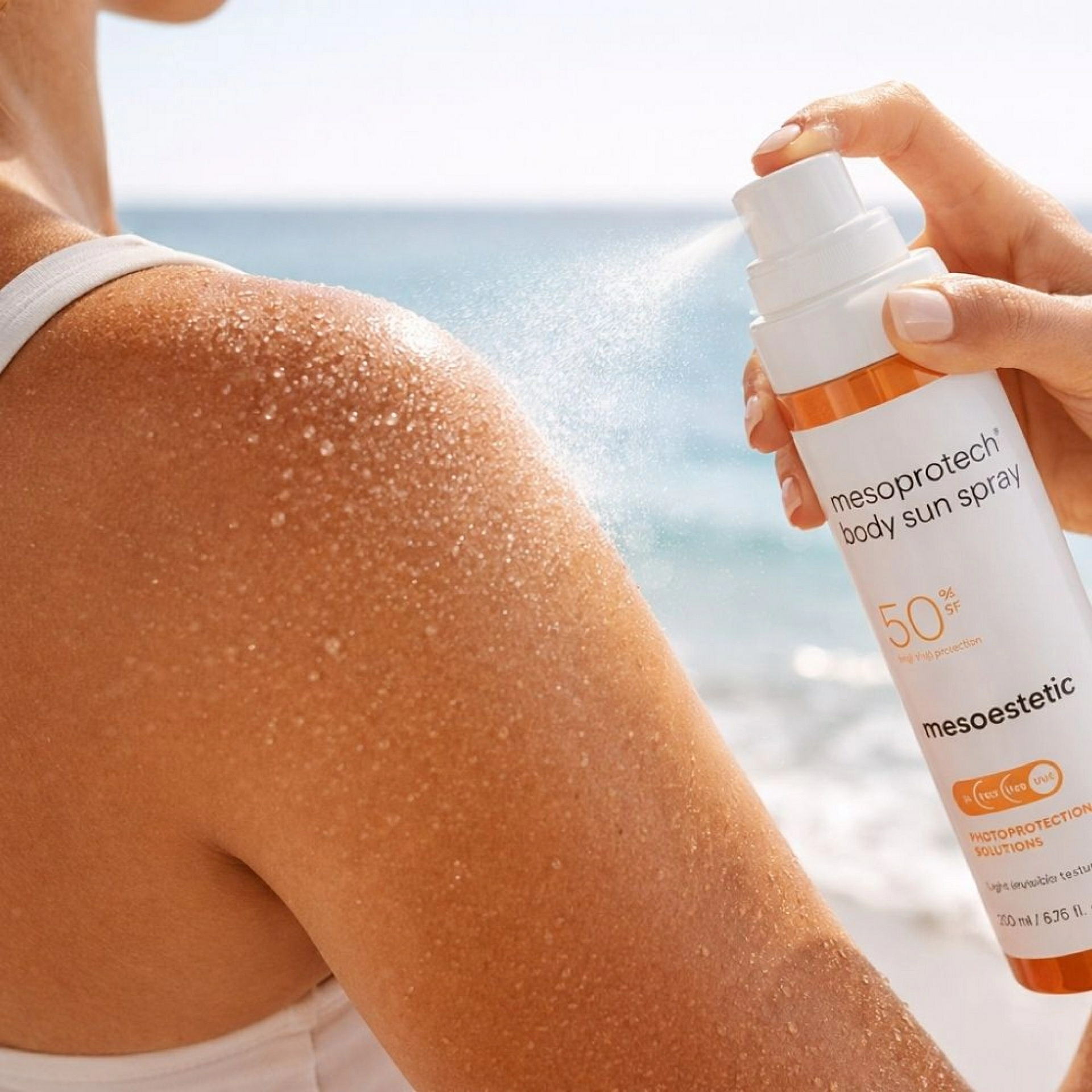 mesoprotech body sun spray | protector solar corporal en spray 200ml - mesoprotech - mesoestetic ®