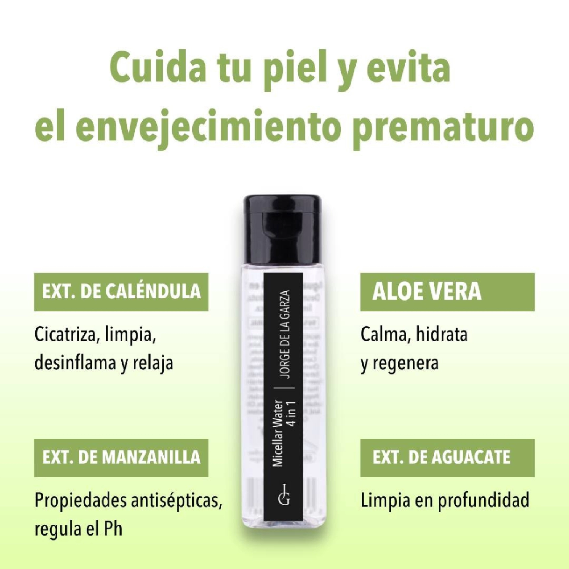 Micellar Water 4 in 1 | Agua micelar desmaquillante 30ml - Jorge de la Garza ®