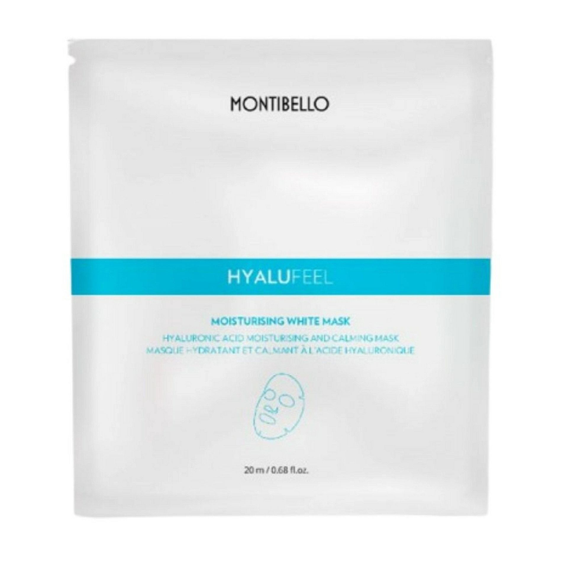 Moisturising white mask | Mascarilla ultrahidratante 1x20ml - Hyalu Feel - Montibello ®