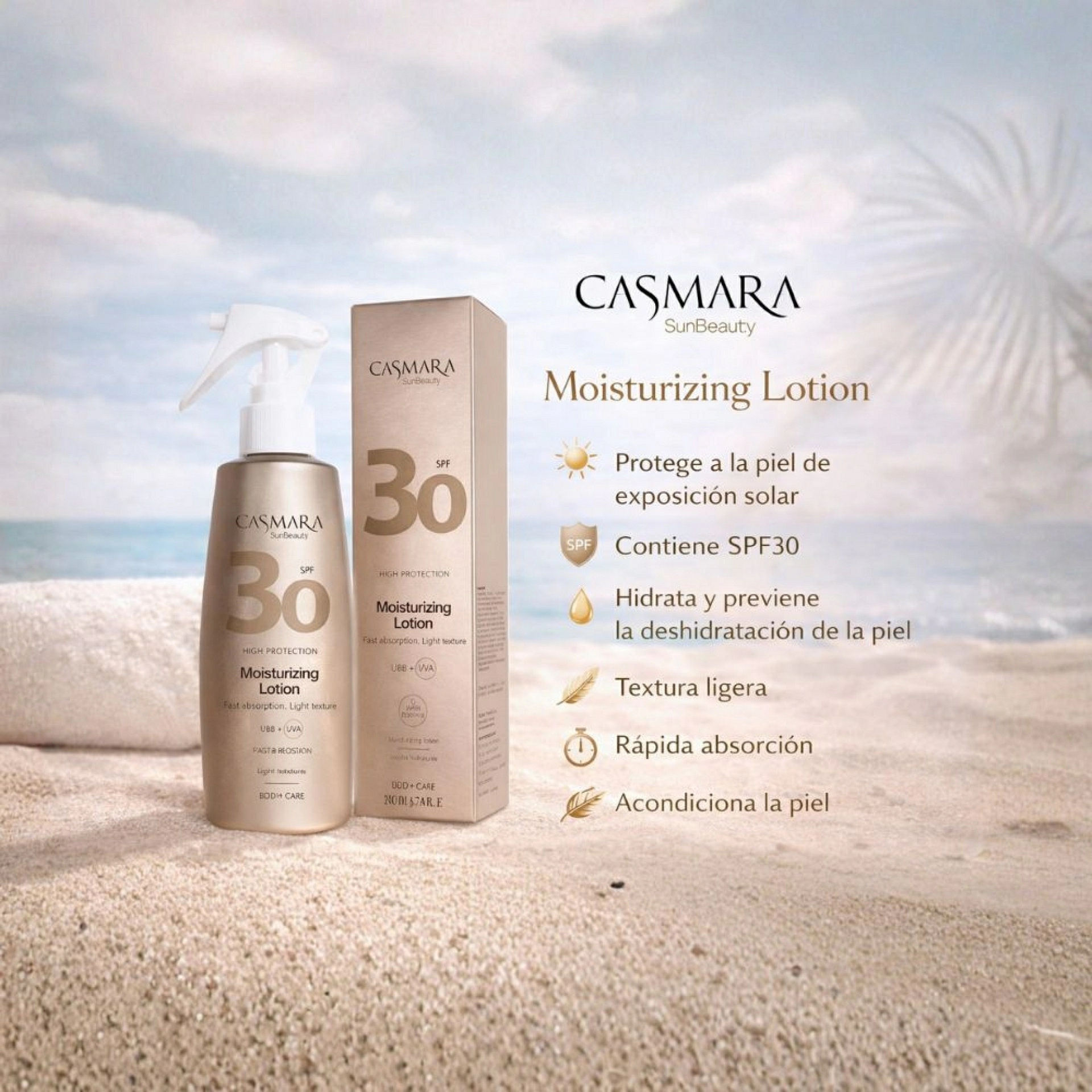 Moisturizing Lotion SPF30 | Loción Corporal hidratante 200ml - Sun Beauty - Casmara ®