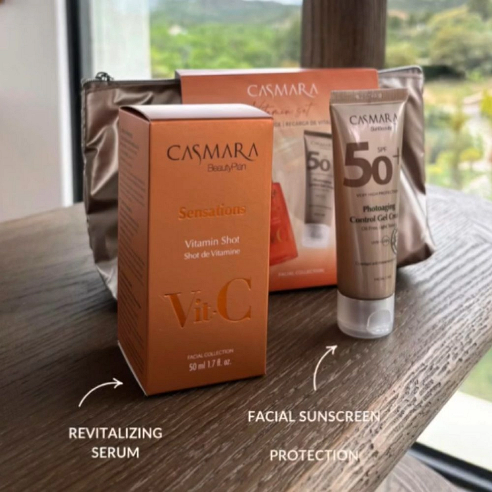 Neceser Photoaging + Vitamin Shot Serum | Kit con Sérum de Vitamina C + Protector Solar - Casmara ®