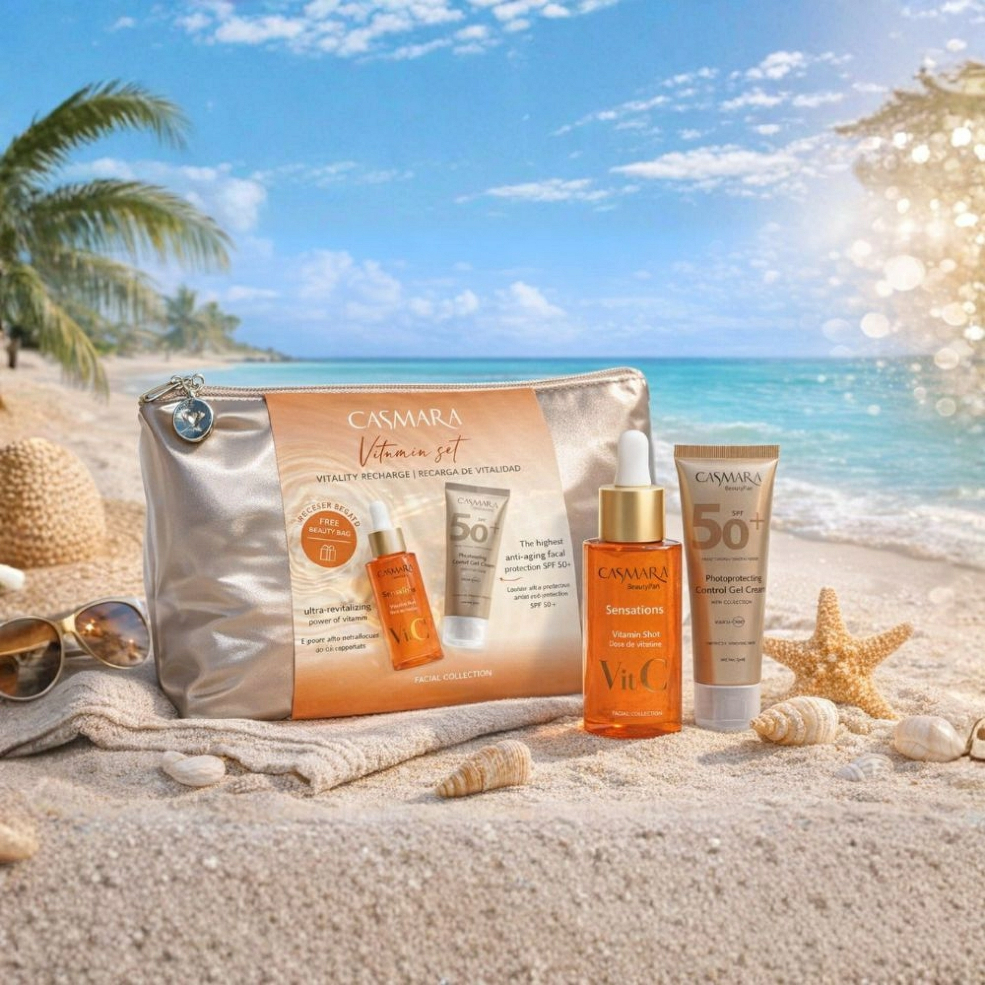 Neceser Photoaging + Vitamin Shot Serum | Kit con Sérum de Vitamina C + Protector Solar - Casmara ®