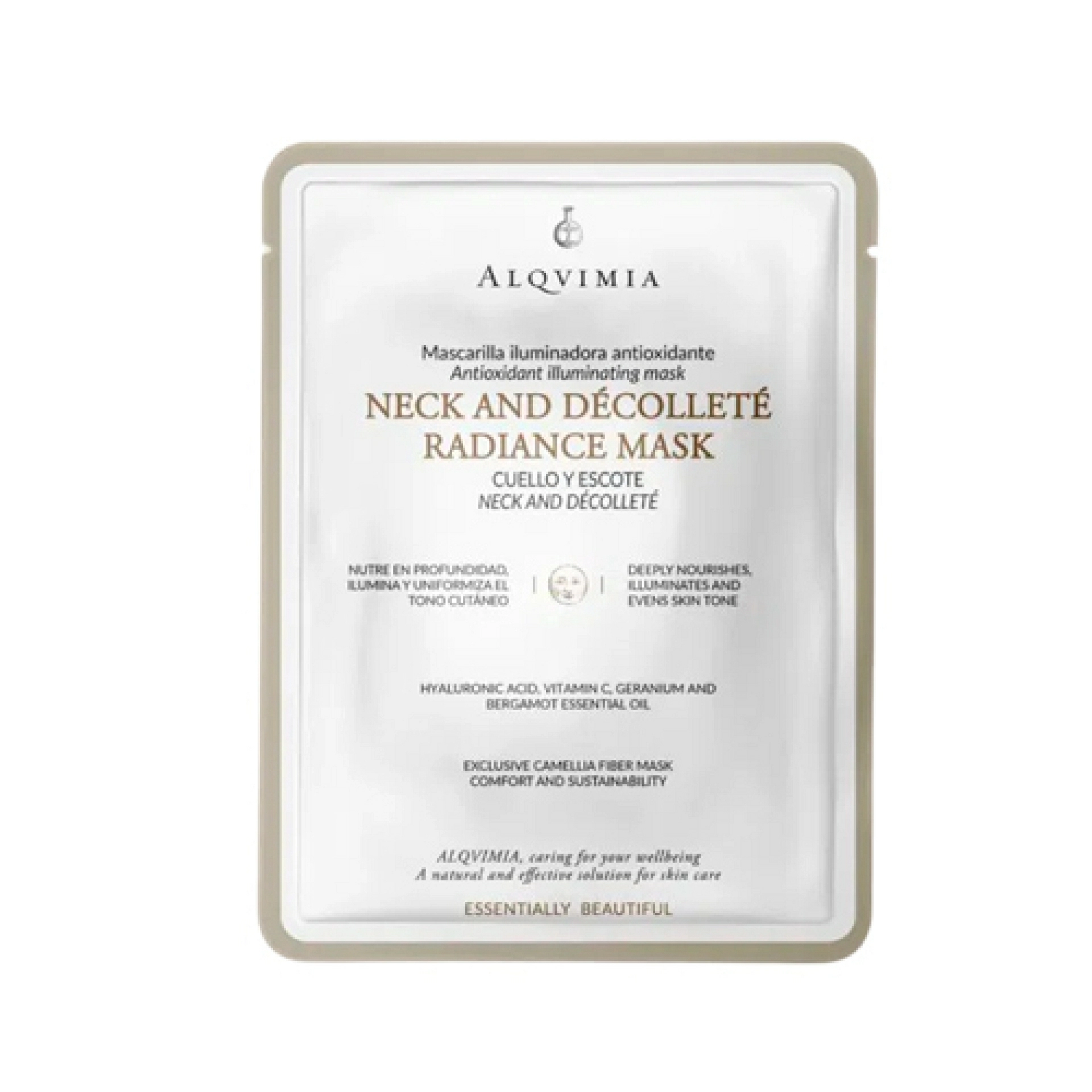 Neck and Décolleté Mask | Mascarilla antioxidante para cuello y escote 1 unidad - Essentially Beautiful - Alqvimia ®