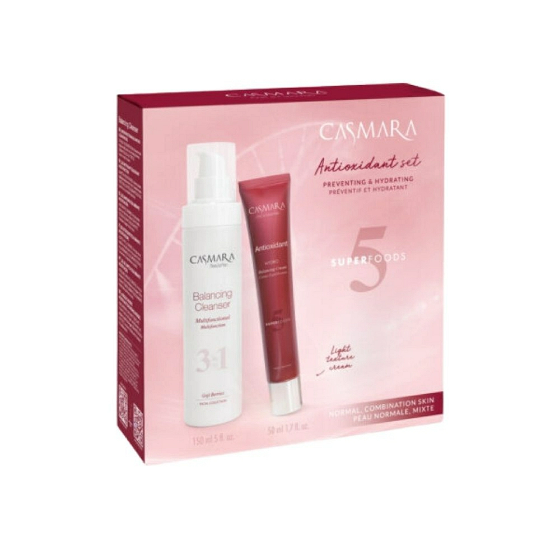 Pack Antioxidante con Crema - Antioxidant Set Hydro | Limpiador 150ml + Crema hydro 50ml - Casmara ®