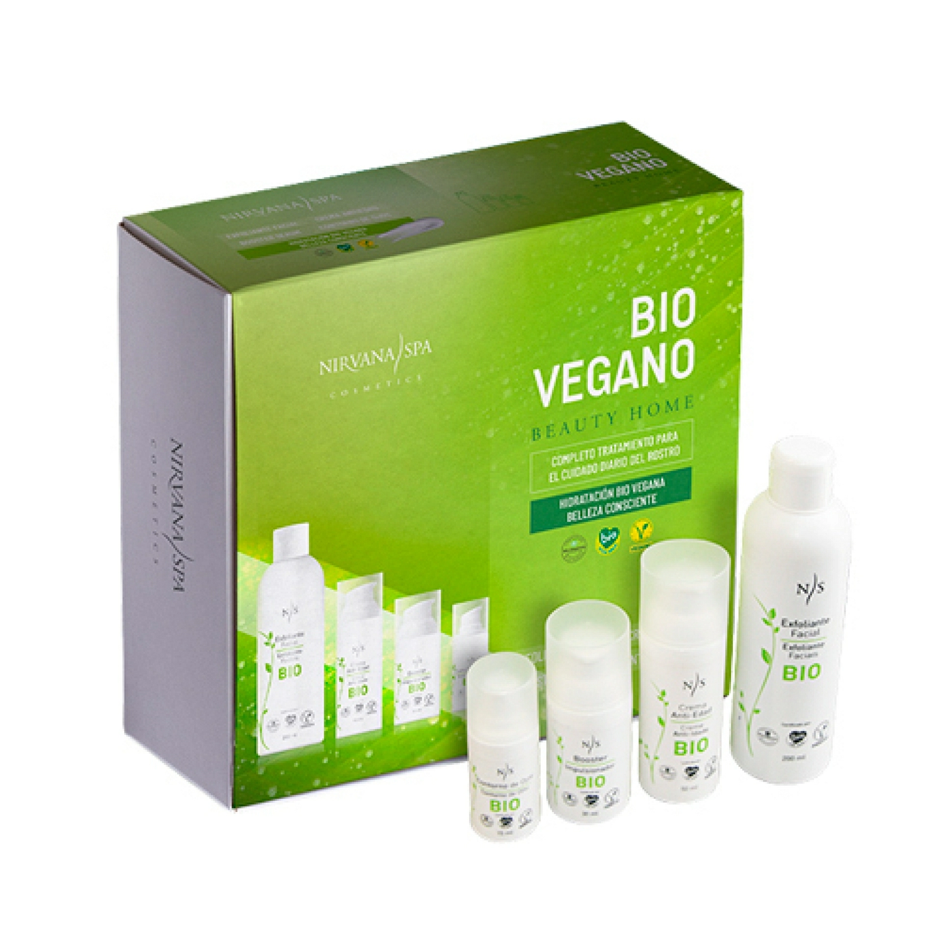 Pack Belleza Bio | Exfoliante 200ml, Crema 50ml, Booster 30ml y Contorno 15ml - Nirvana Spa ®