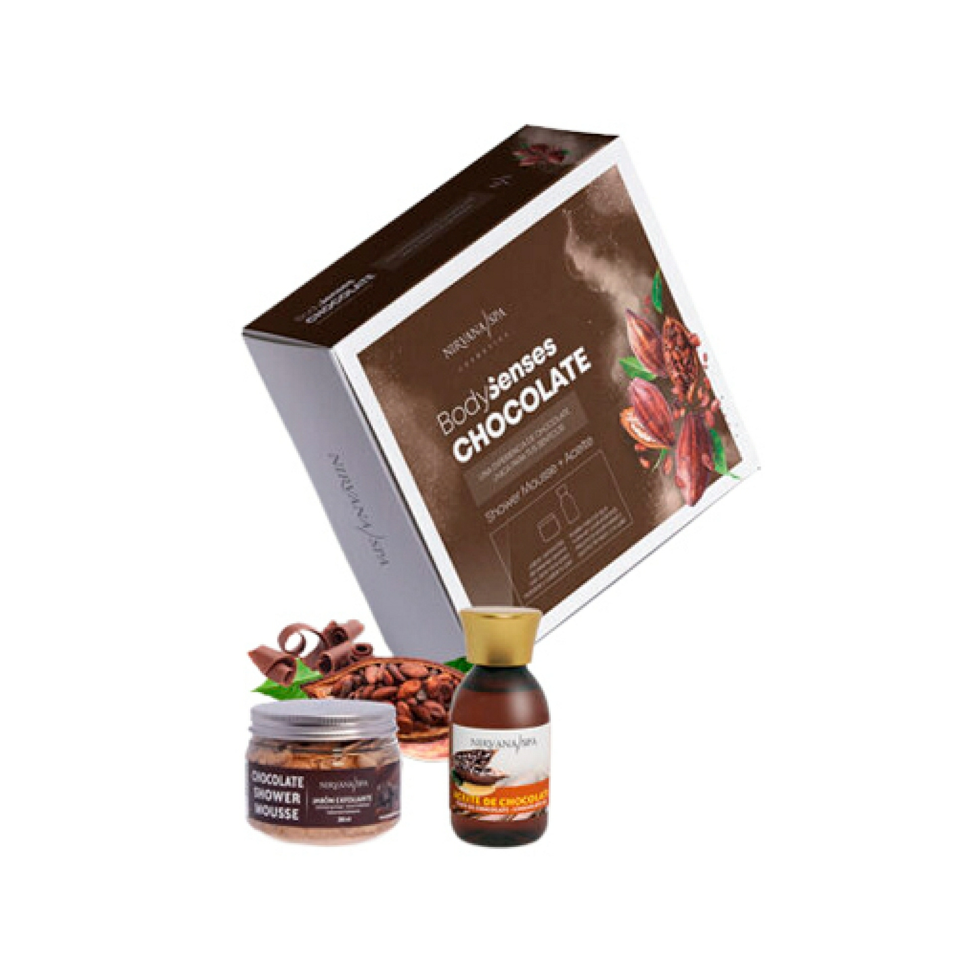 Pack BodySenses Chocolate | Chocolate Shower Mousse 200 ml + Aceite de Chocolate 125 ml - Nirvana Spa ®