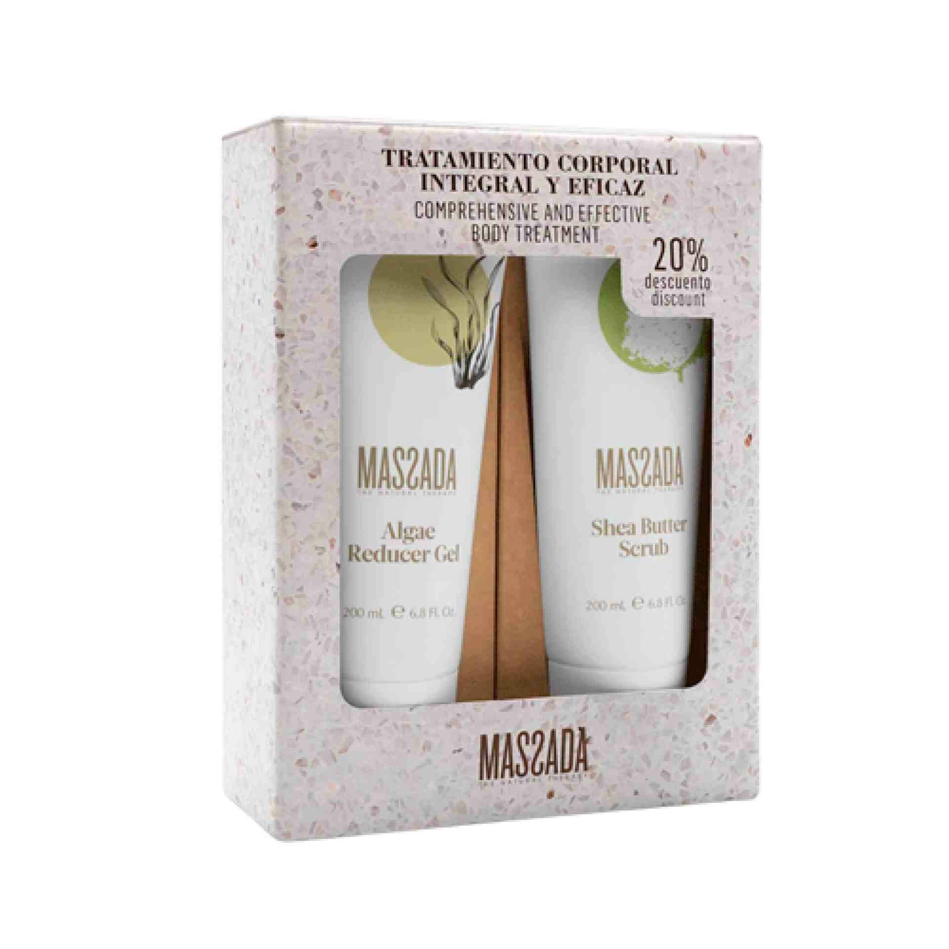 Pack Corporal Celulitis y Retención de Líquidos | Gel Algas + Scrub al Karité - Massada ®