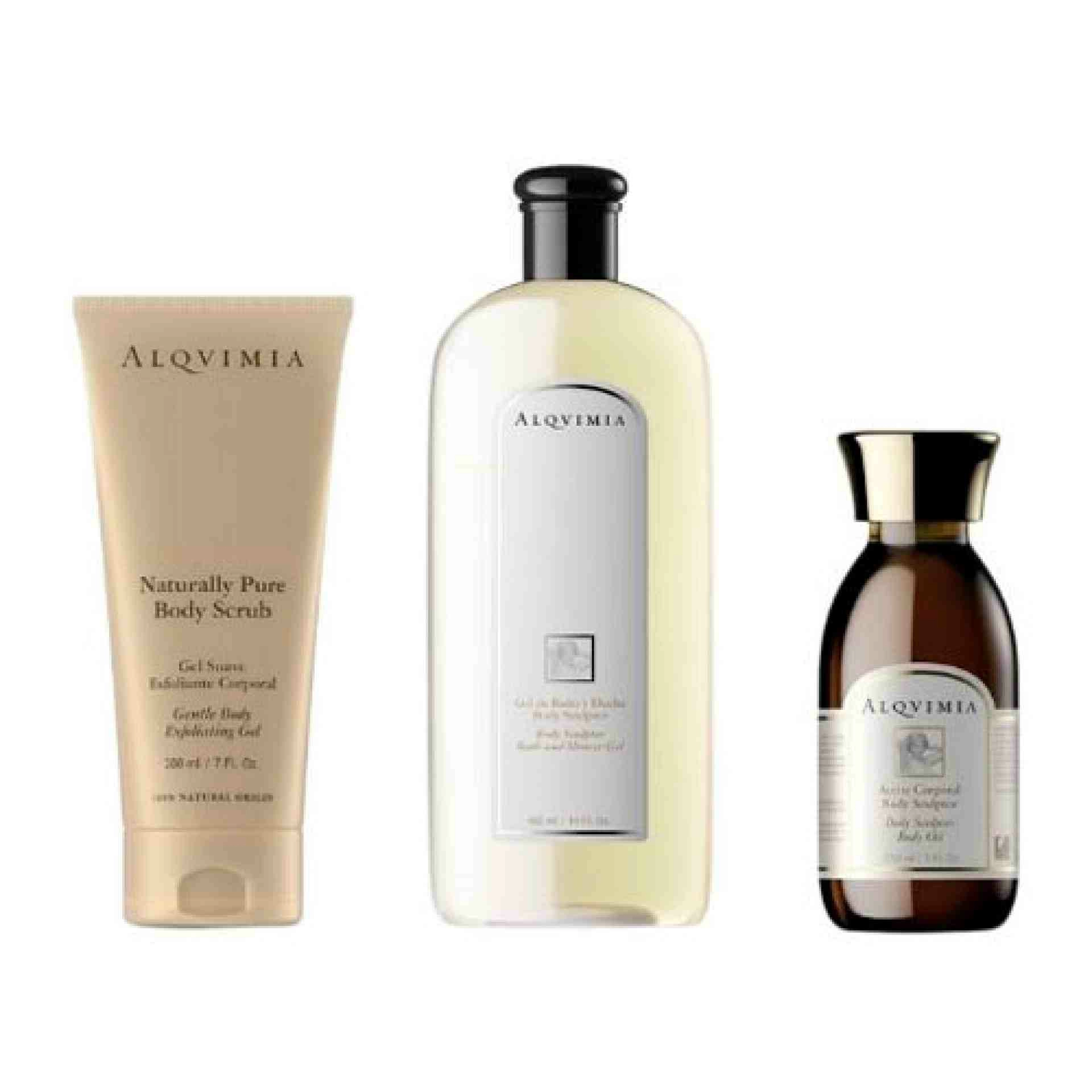 Pack Esculpe tu Silueta: Exfoliante 200ml, Gel 400ml y Aceite 150ml I Reestructurante - Alqvimia ®