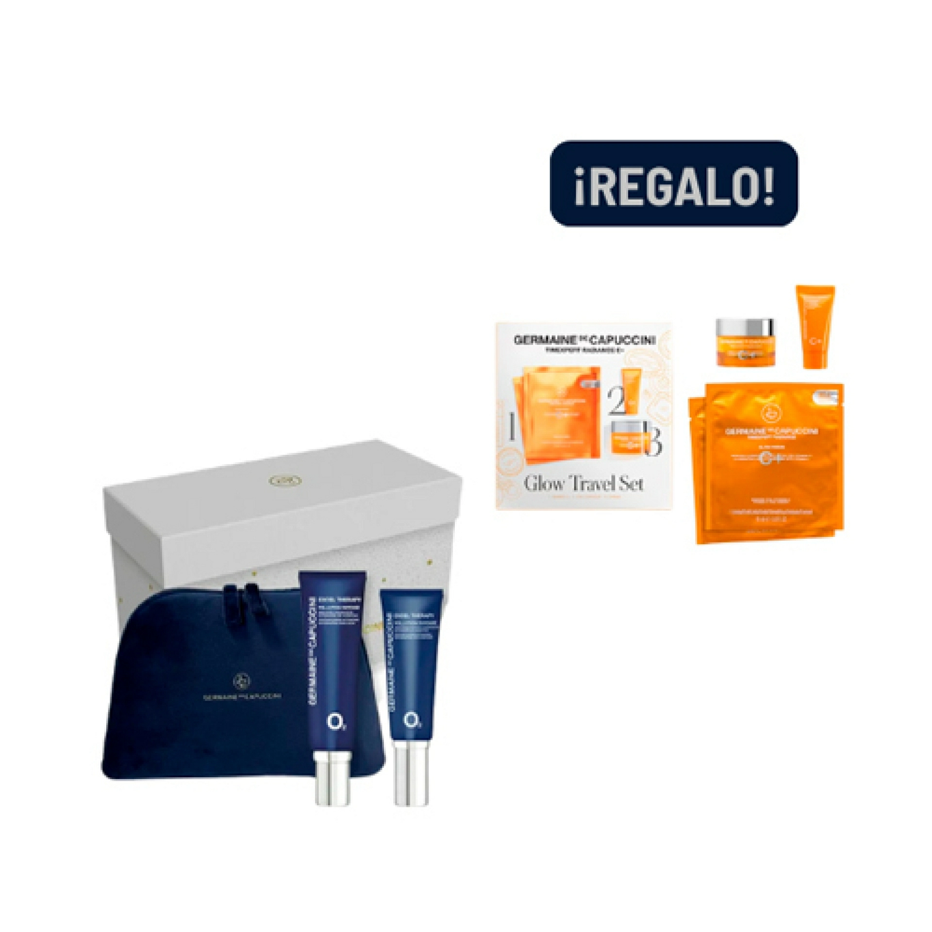 Pack Excel Therapy O2 Pollution Defense | Crema o Emulsión Oxigenante 50ml + Contorno de Ojos 15ml + neceser de regalo - Germaine de Capuccini ®