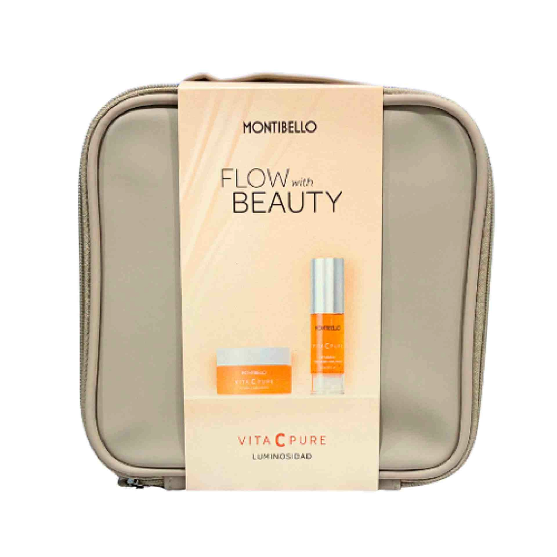 Pack Navidad Vita C Pure 2025 | Vitamin C Emulsion 50ml o Crema 50ml + Vitamin C Collagen Infusion Serum 30ml + neceser de regalo - Montibello ®