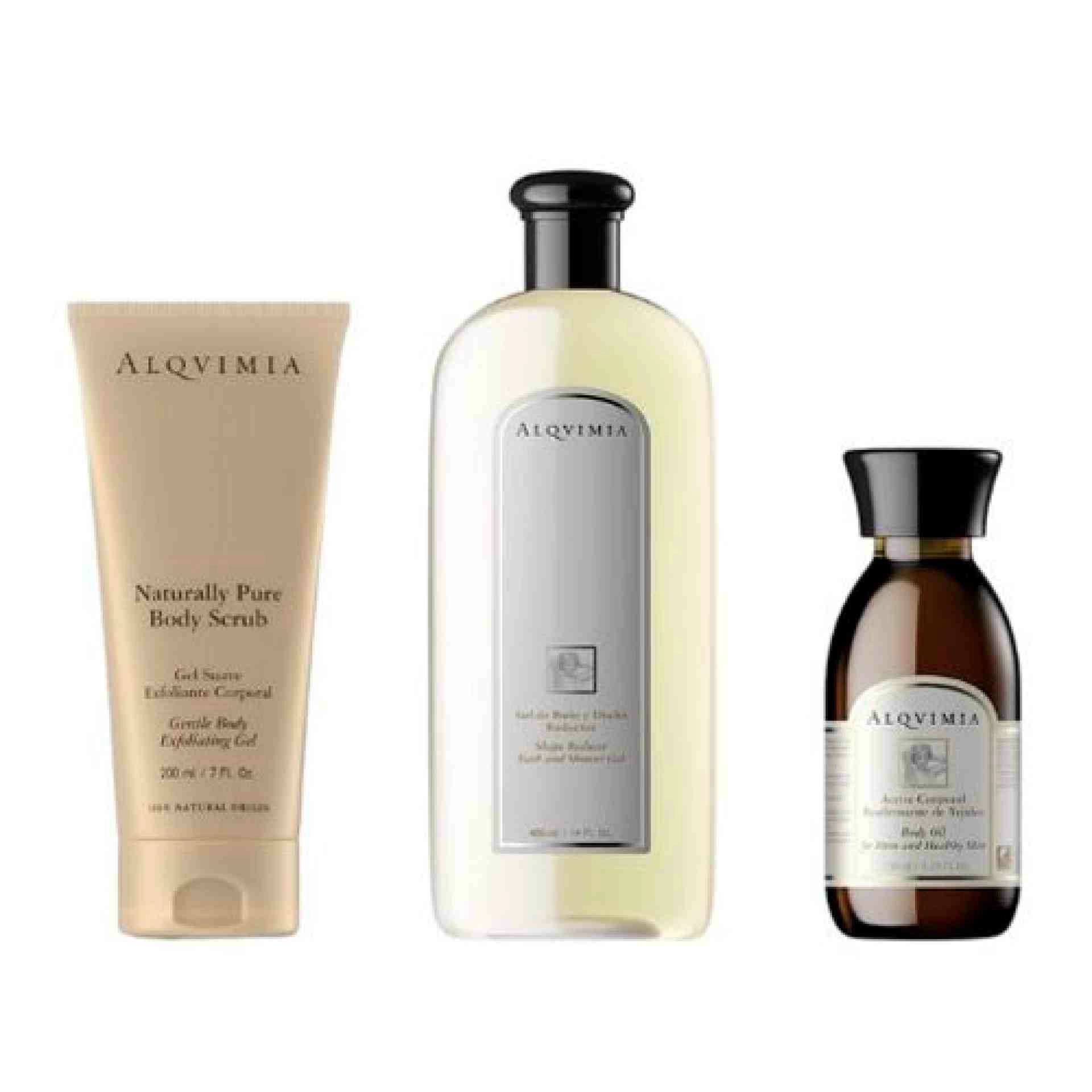 Pack Reafirma tu Silueta: Exfoliante 200ml, Gel 400ml y Aceite 150ml I Reafirmar - Alqvimia ®