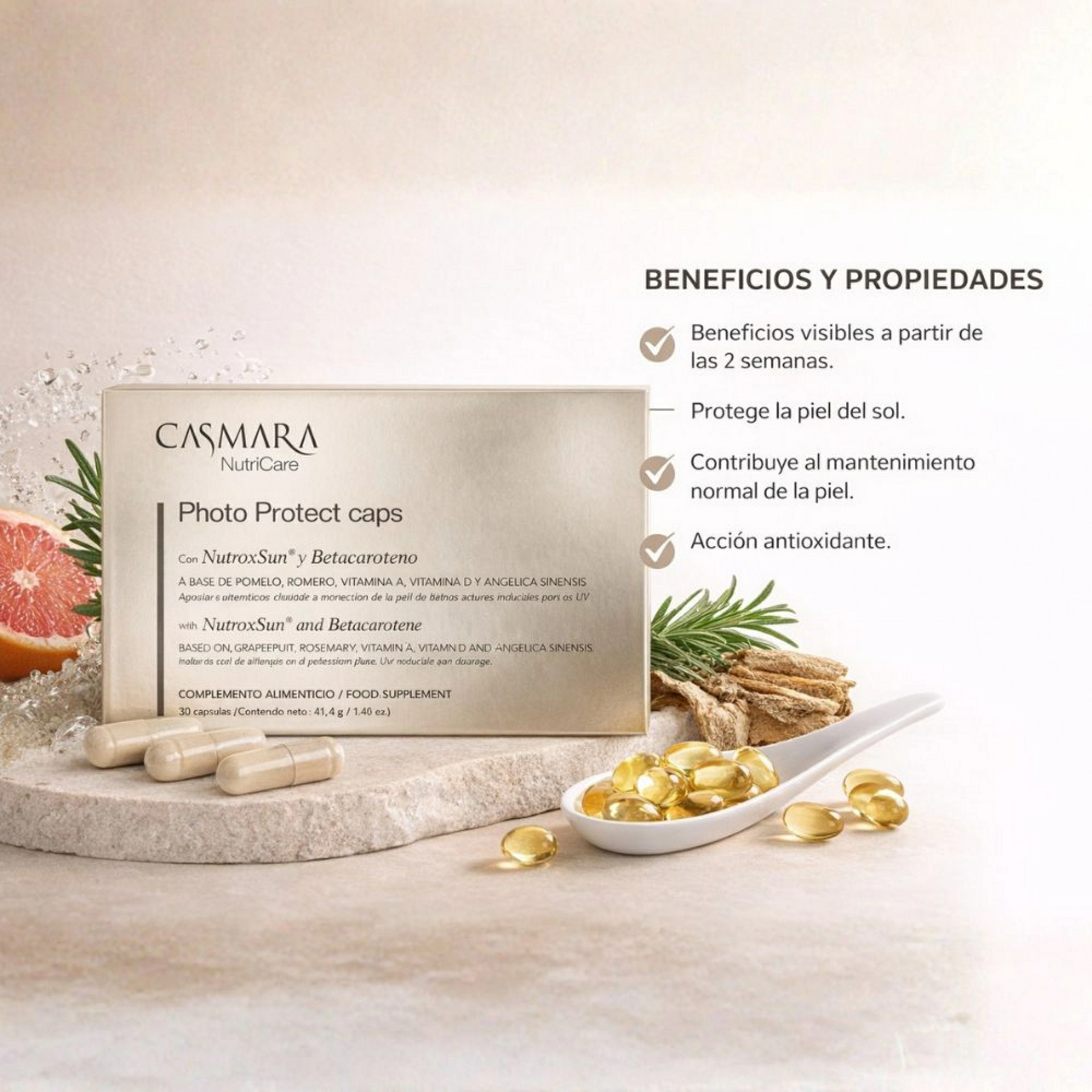Photo Protect Caps | Nutricosmético fotoprotector 60caps - Nutricosmetica - Casmara ®