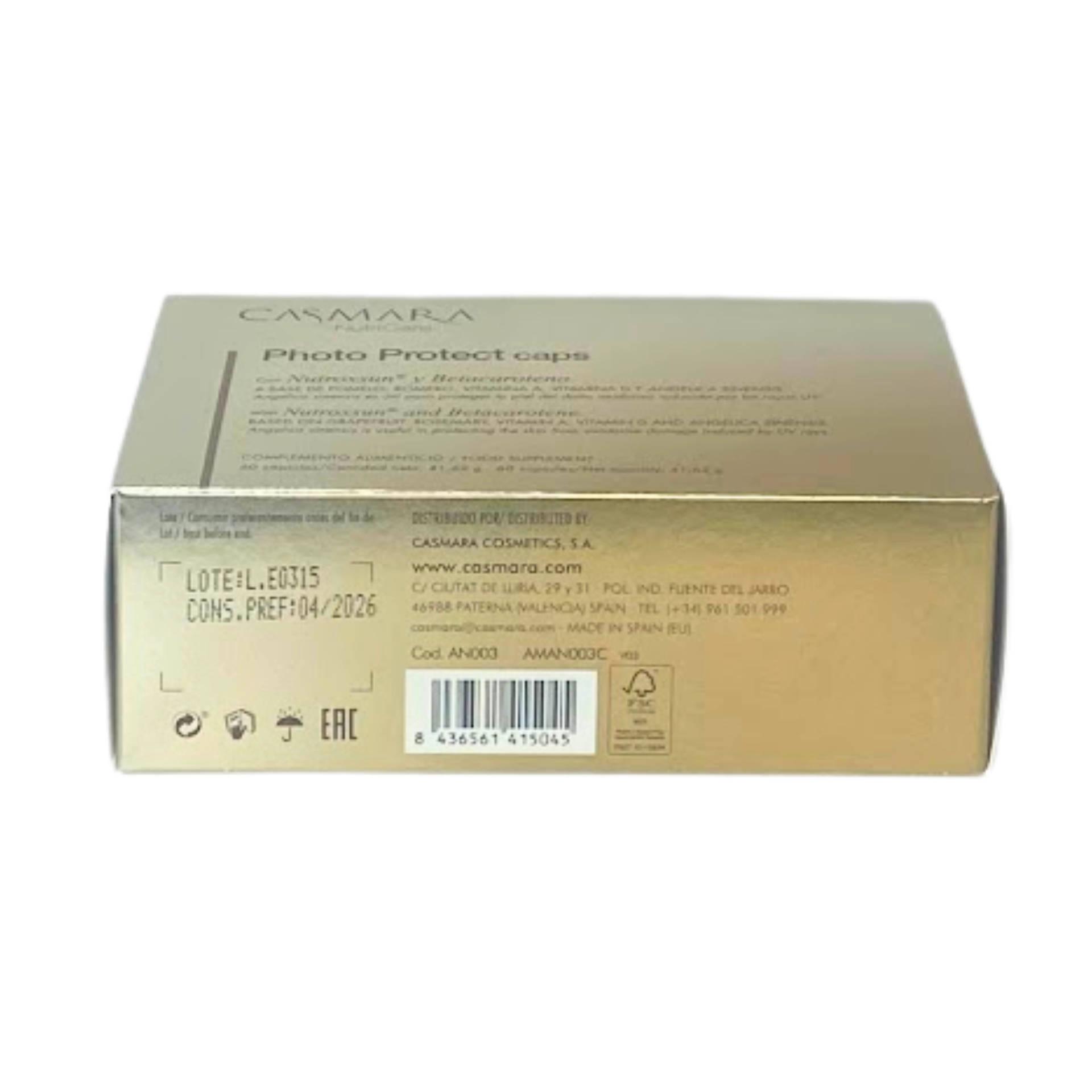 Photo Protect Caps | Nutricosmético fotoprotector 60caps - Nutricosmetica - Casmara ®