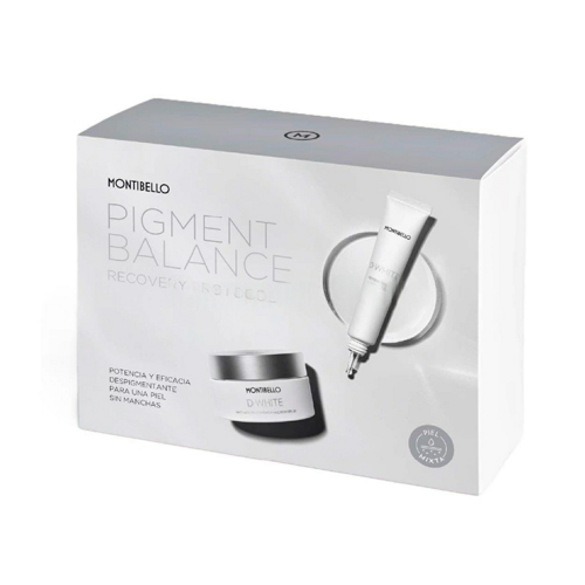 Pigment Balance Recovery Protocol | Anti-Age Whitening Emulsion SPF20 50ml + Renew Spot Corrector 30ml - D-White - Montibello ®