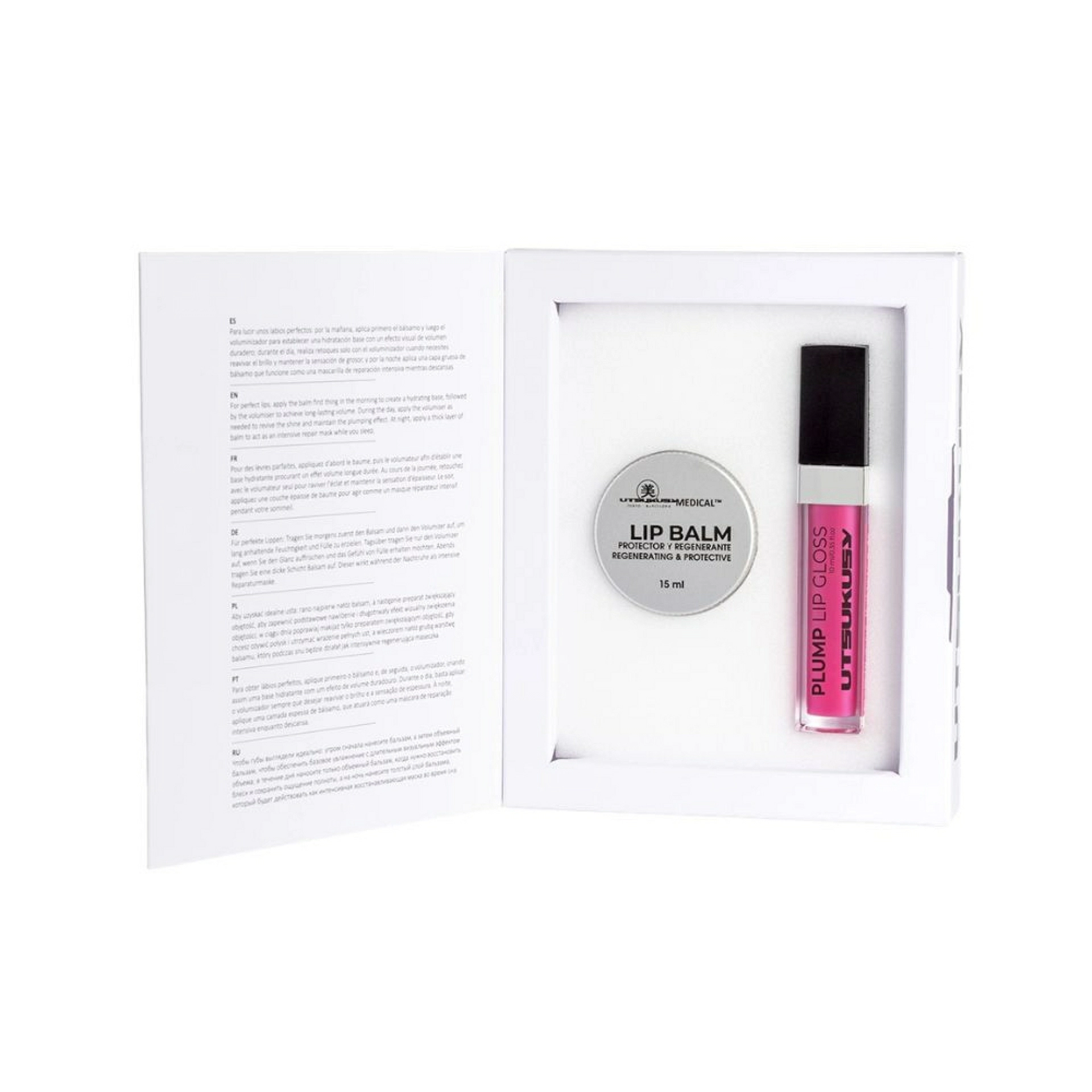 Plump Lip Set | Bálsamo Labial Reparador 15 ml + Gloss Voluminizador 10 ml - Utsukusy ®