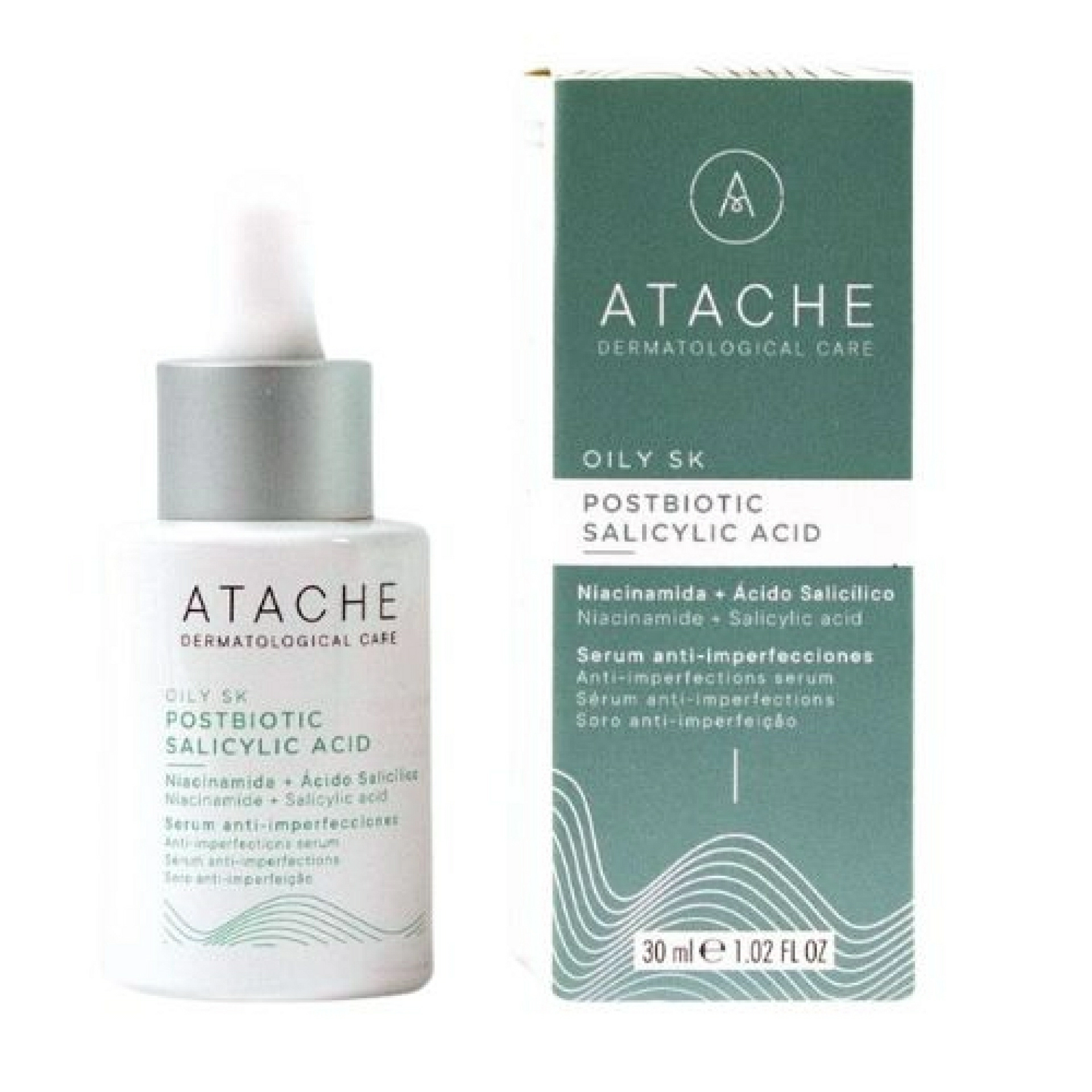 Postbiotic salicylic acid serum | Serum Anti-imperfecciones 30ml - Oily Sk - Atache ®