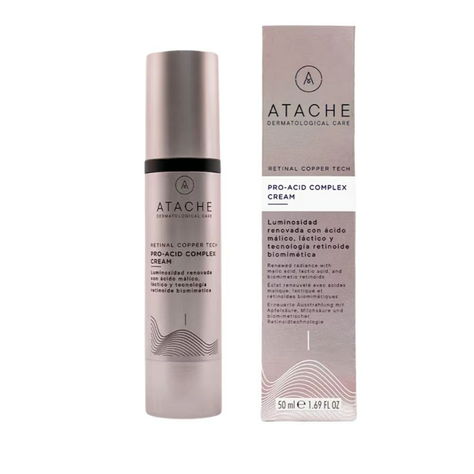 Pro-Acid Complex Cream 50ml | Crema nocturna renovadora y antiedad progresiva - Retinal Copper Tech - Atache ®