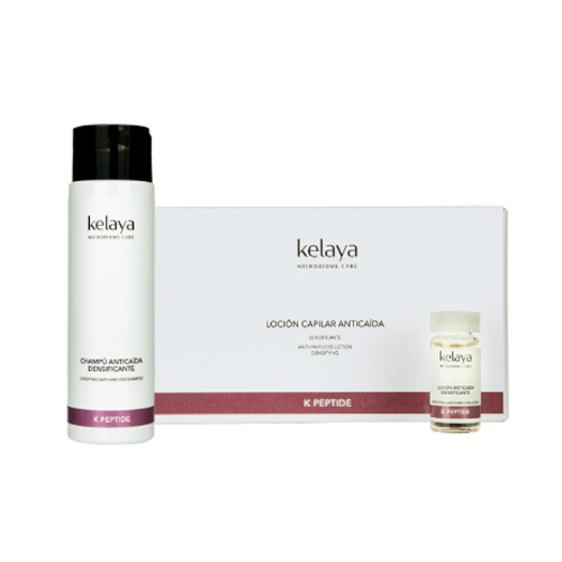 Programa Anticaída Densificante | Champú 300ml + Loción 6x10ml - K Peptide - Kelaya ®