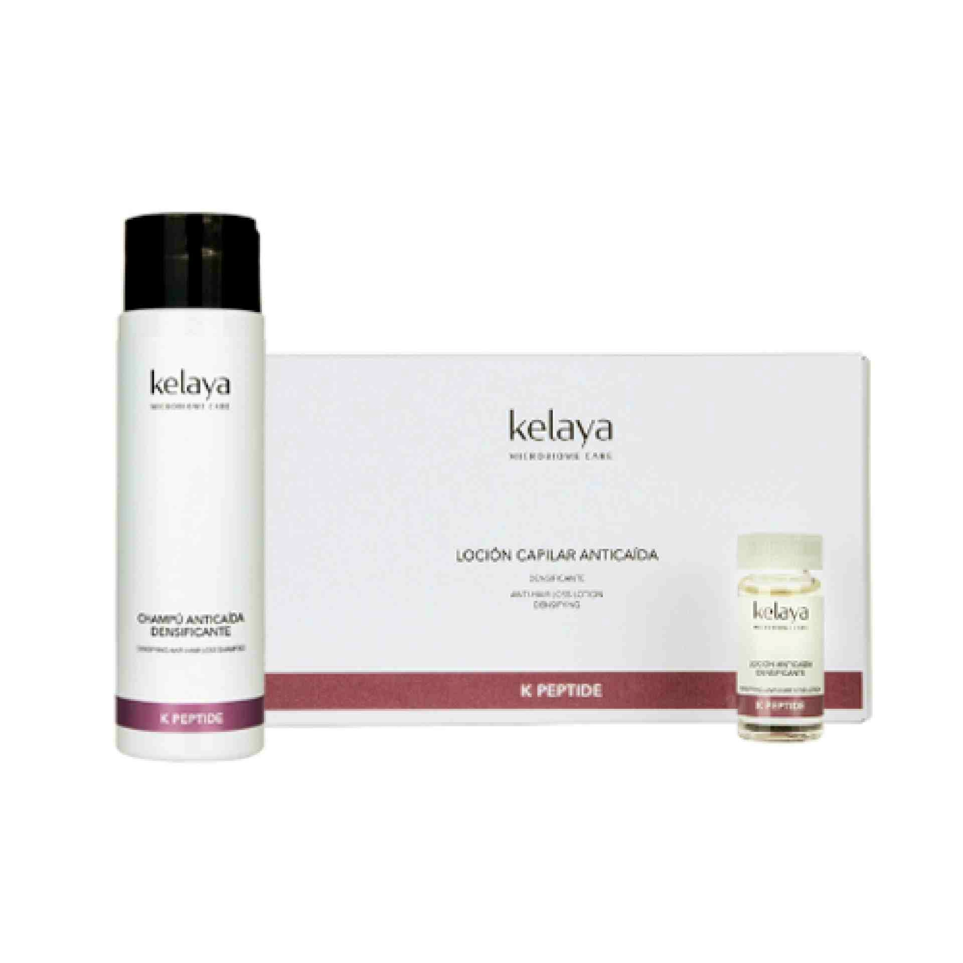 Programa Anticaída Densificante | Champú 300ml + Loción 6x10ml - K Peptide - Kelaya ®
