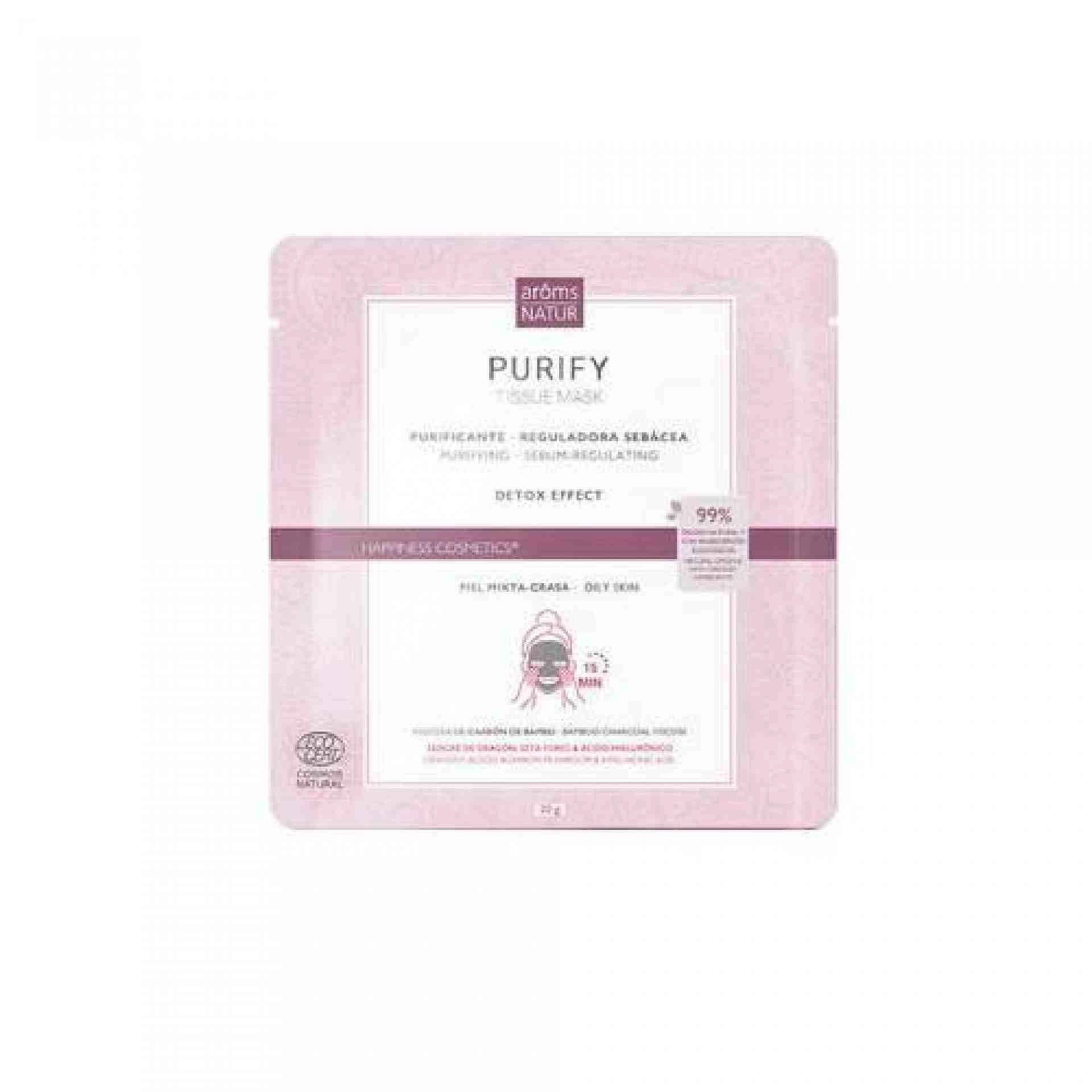 Purify Tissue Mask | Mascarilla purificante 1ud - Happiness Cosmetics - Arôms Natur ®