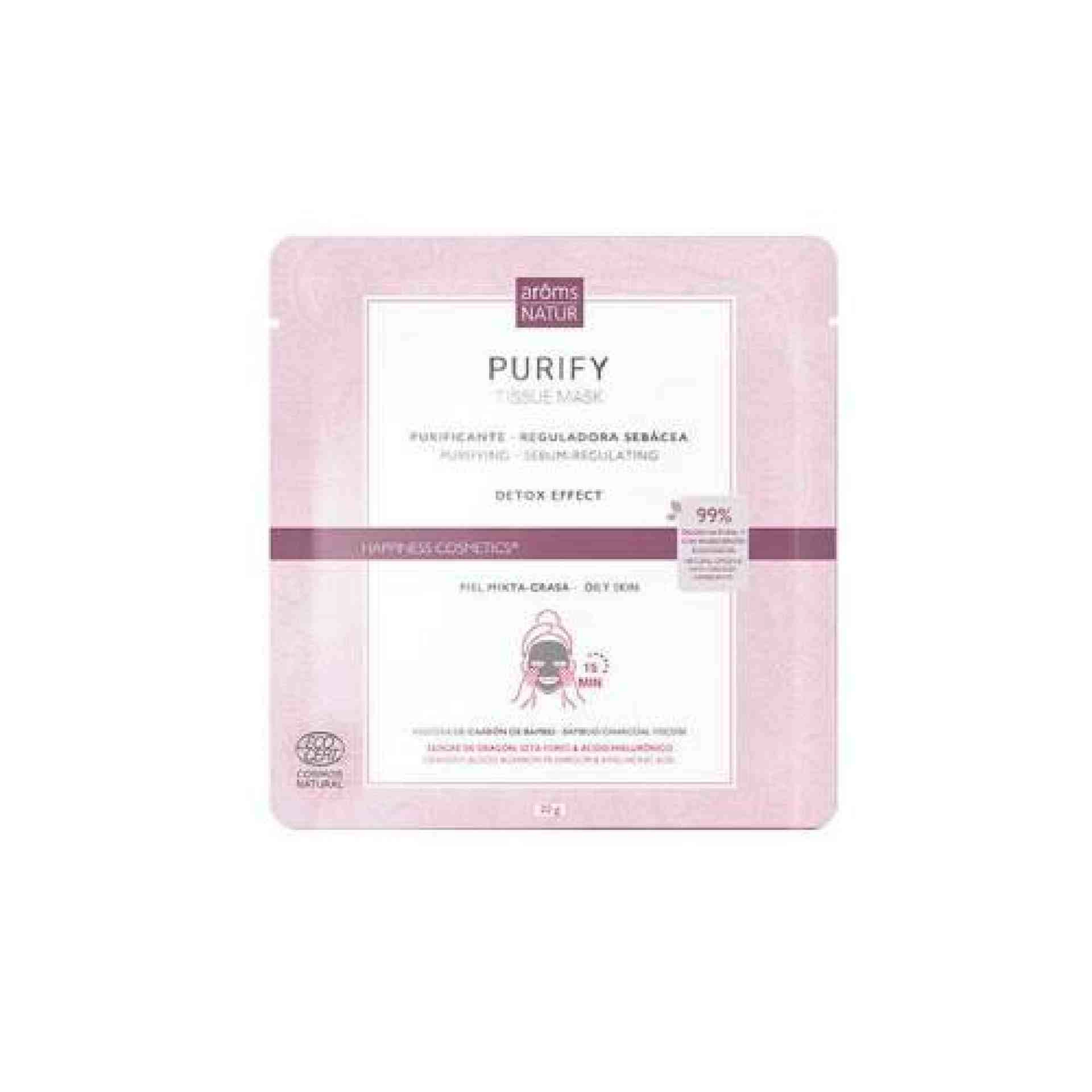 Purify Tissue Mask | Mascarilla purificante 1ud - Happiness Cosmetics - Arôms Natur ®