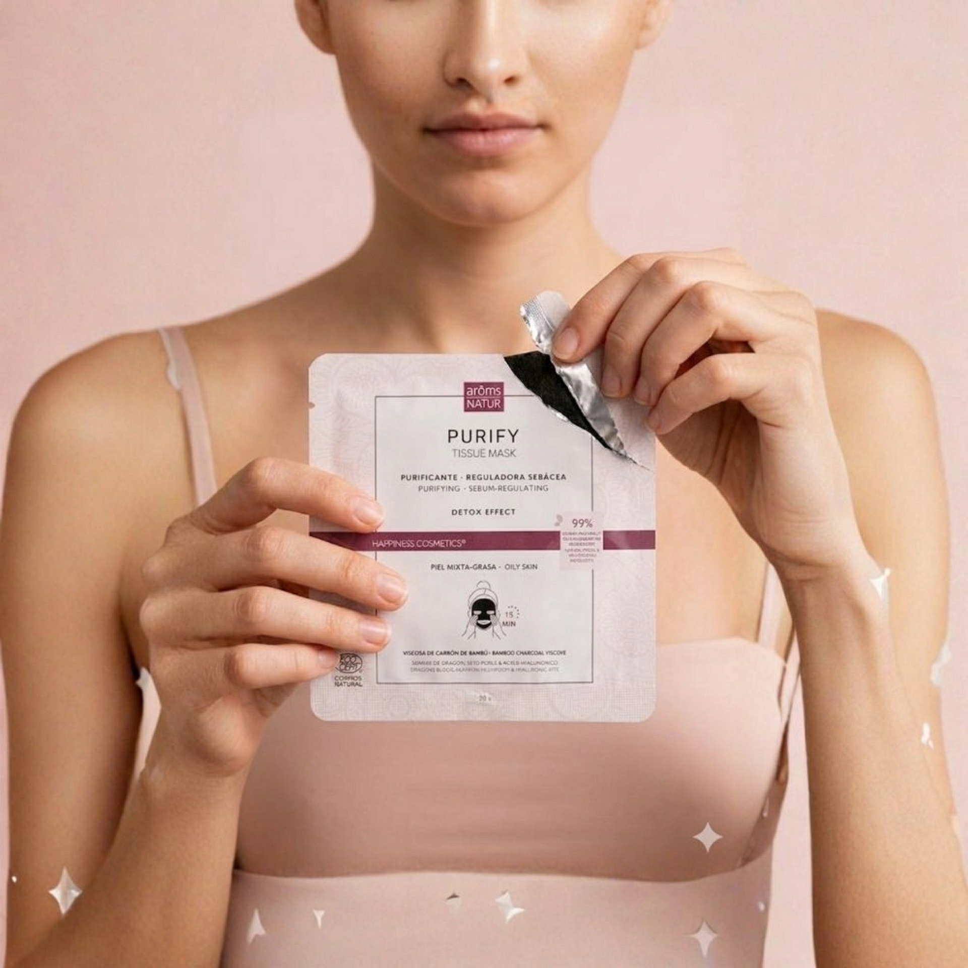 Purify Tissue Mask | Mascarilla purificante 1ud - Happiness Detox - Arôms Natur ®