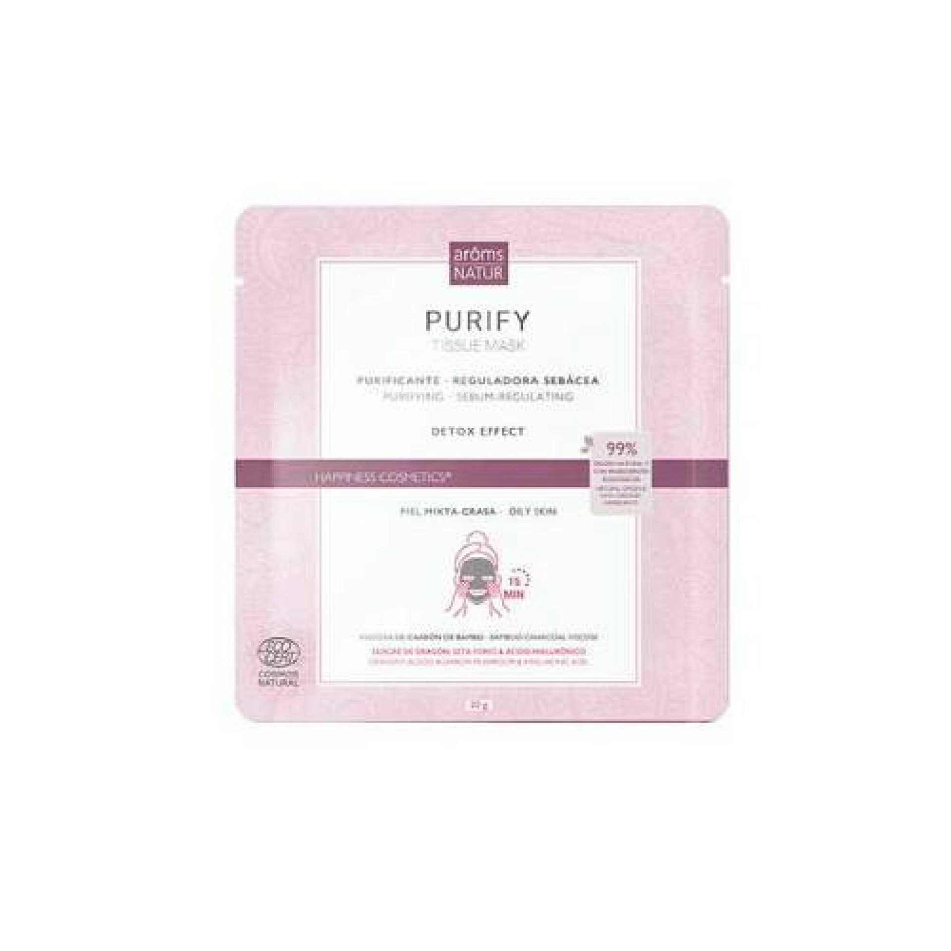 Purify Tissue Mask | Mascarilla purificante 1ud - Happiness Detox - Arôms Natur ®