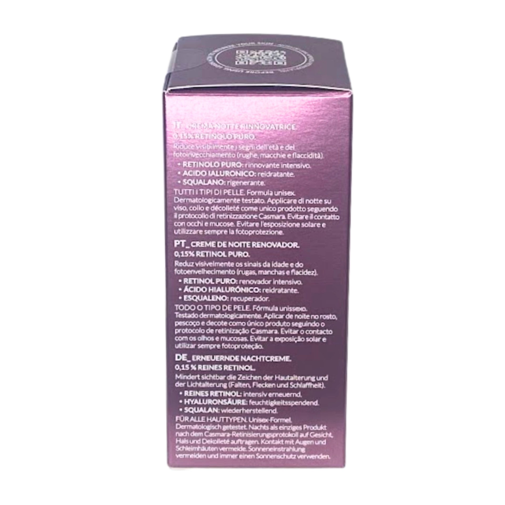 Renewal Night Cream - 0,15% y 0,3% | Crema de noche con retinol 30 ml- Retinol PROAGE - Casmara ®