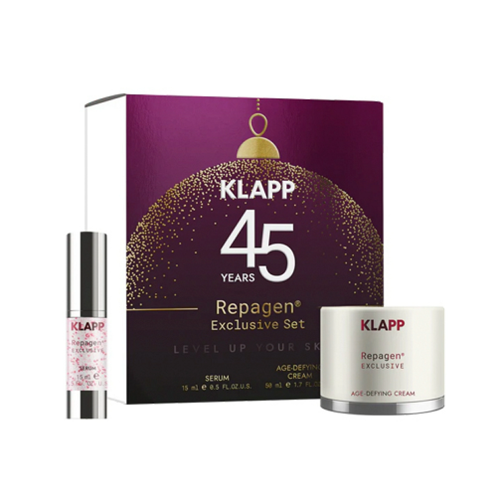 Repagen Exclusive Skin Care Set | Repagen Exclusive Global Anti-Age Cream 50ml + Repagen Exclusive Serum 15ml - Klapp ®
