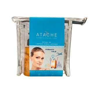 Ritual de Limpieza Doble Japonés Formato Viaje | Total Makeup Remover 100ml + Makeup Remover Gel 100ml + Aqua Tonic 100ml - Essentielle - Atache ®