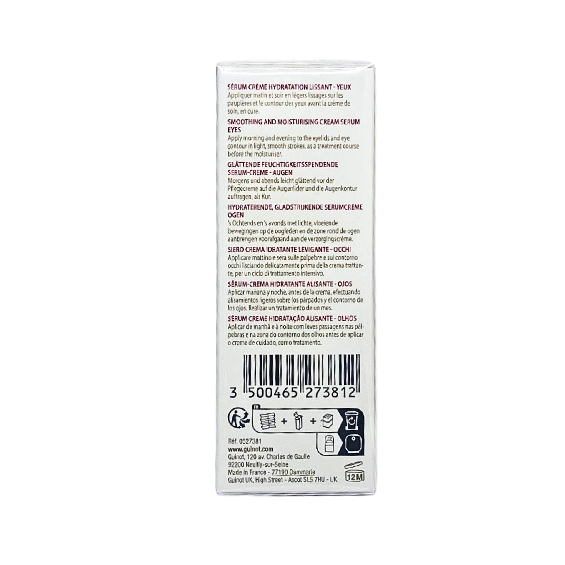 Serum Crème Hydrazone Yeux | Contorno de Ojos Hidratante 15ml - Guinot ®