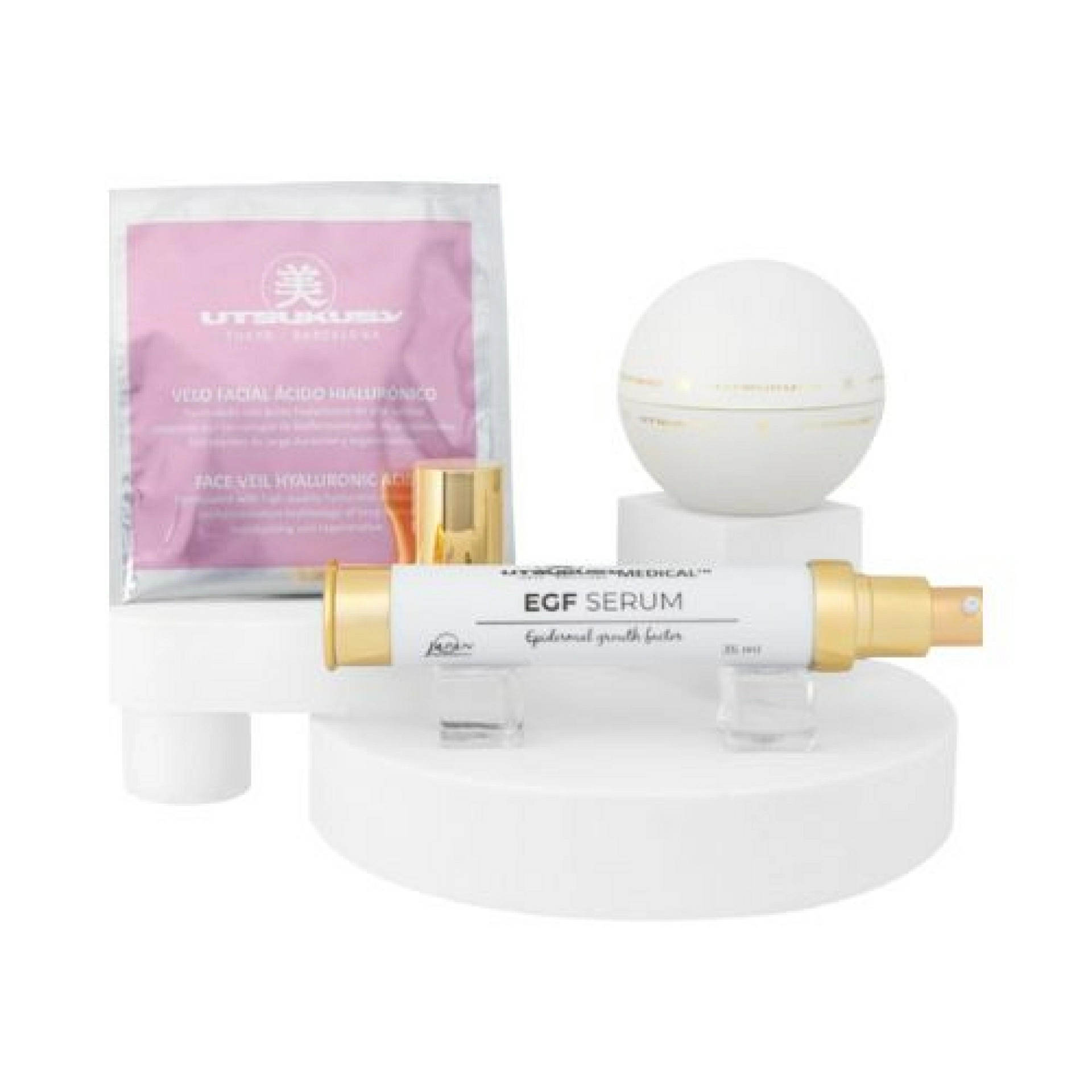 Set 2025 EGF Plasma | Serum 35 ml + Crema 50 ml + Velo de Ácido Hialurónico + Neceser – Utsukusy ®
