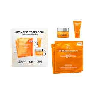 Set de Viaje Glow | 2 mascarillas + 1 crema 15 ml + contorno de ojos 3 ml - Timexpert Radiance C+ - Germaine de Capuccini ®