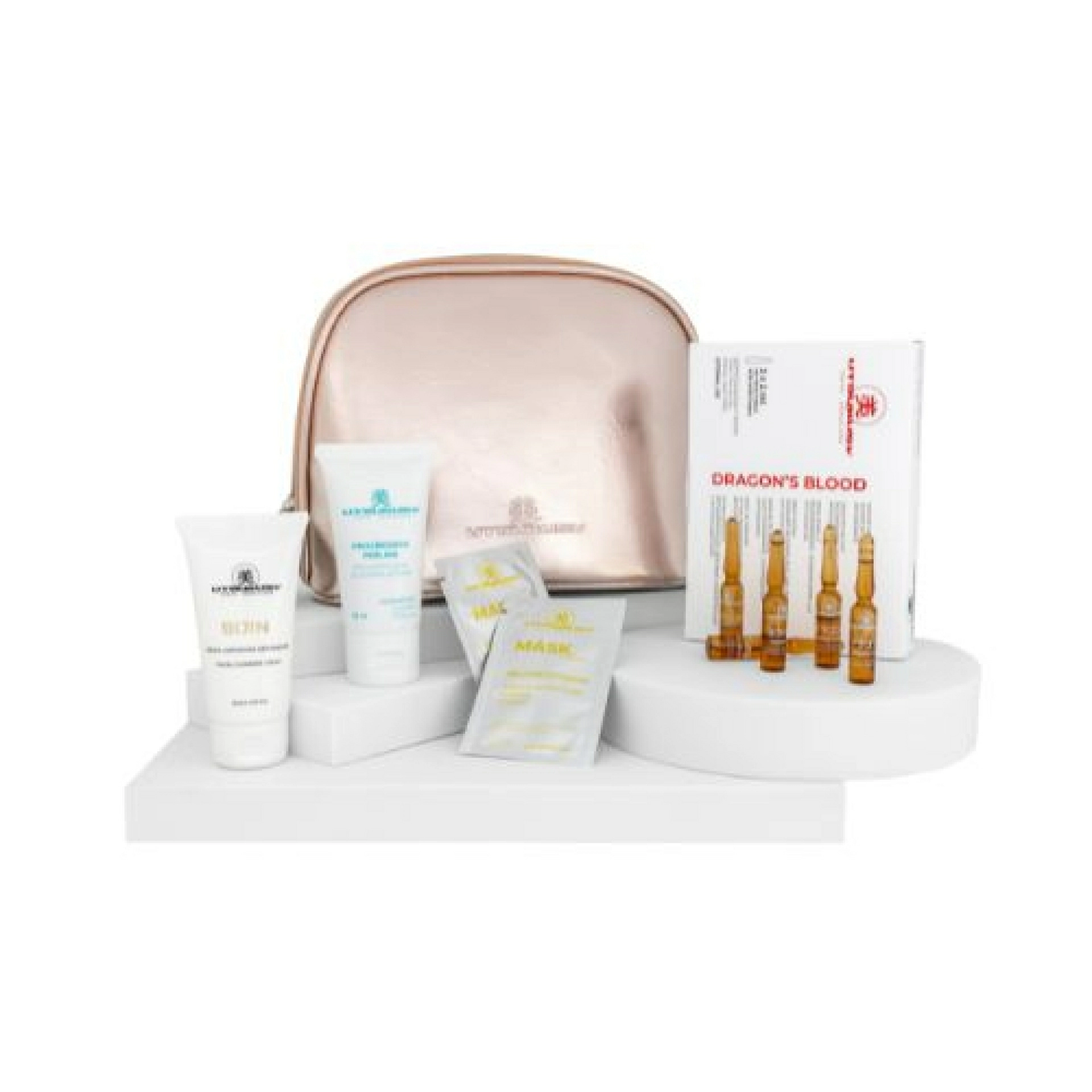 Set Dragon's Blood | Serum Dragon's Blood 5x2ml + Crema Bijin 50ml + Progressive Peeling 50ml + 2 Mascarillas Yellow Vitamin + Neceser de Regalo - Utsukusy ®