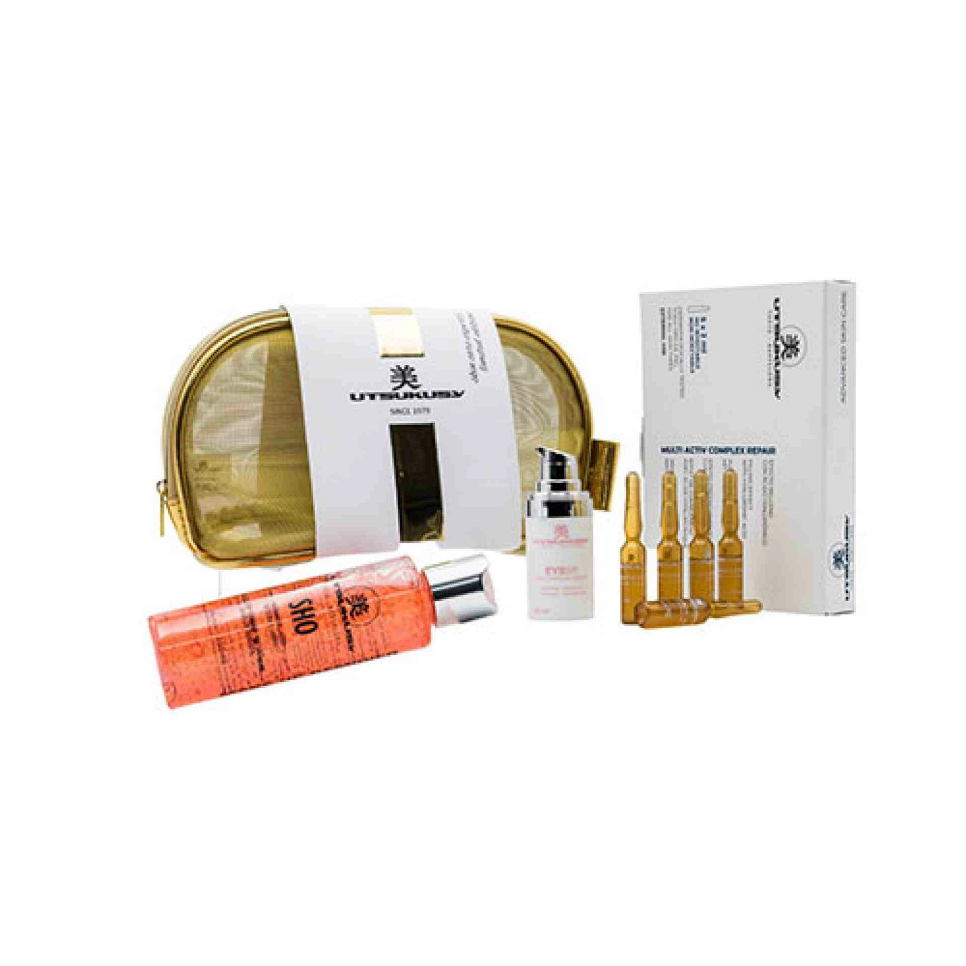 Set Eye Lift 15 ml + Desmaquillador SHO 150 ml + Ampollas Reparadoras 5 x 2 ml + Neceser de Regalo - Utsukusy ®