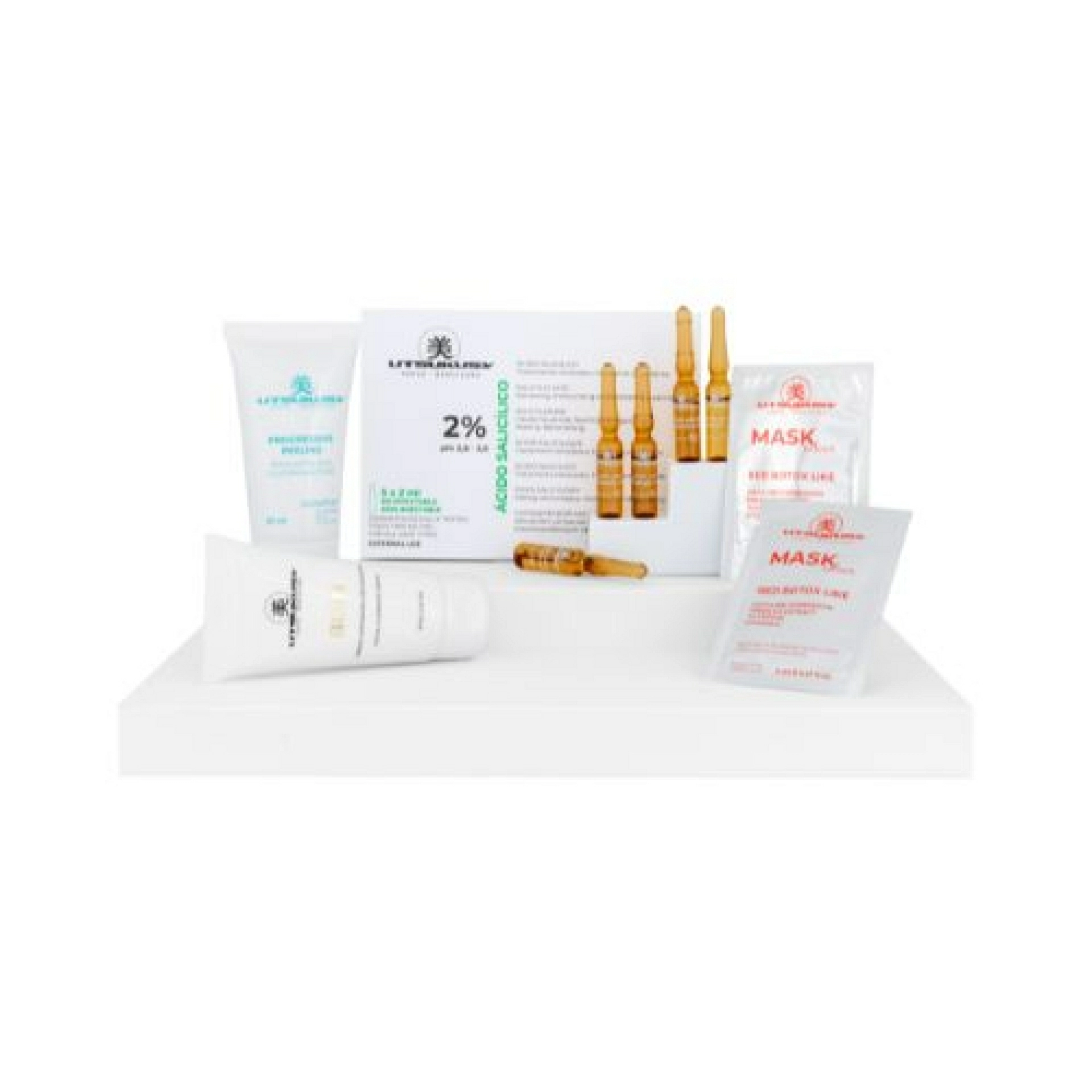 Set Navidad 2025 Ácido Salicílico | Serum Ácido Salicílico 5x2ml + Crema Bijin 50ml + Progressive Peeling 50ml + 2 Mascarillas Red Botox Like + Neceser de Regalo - Utsukusy ®