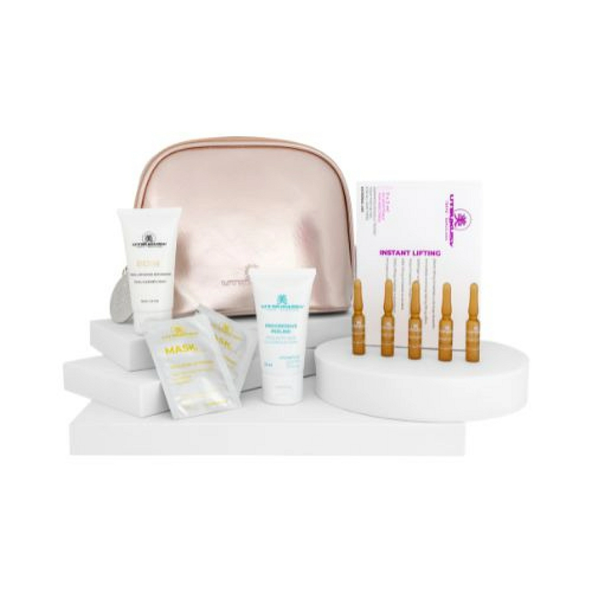 Set Navidad 2025 Instant Lifting | Serum Instant Lifting 5x2ml + Crema Bijin 50ml + Progressive Peeling 50ml + 2 Mascarillas Yellow Vitamin + Neceser de Regalo - Utsukusy ®