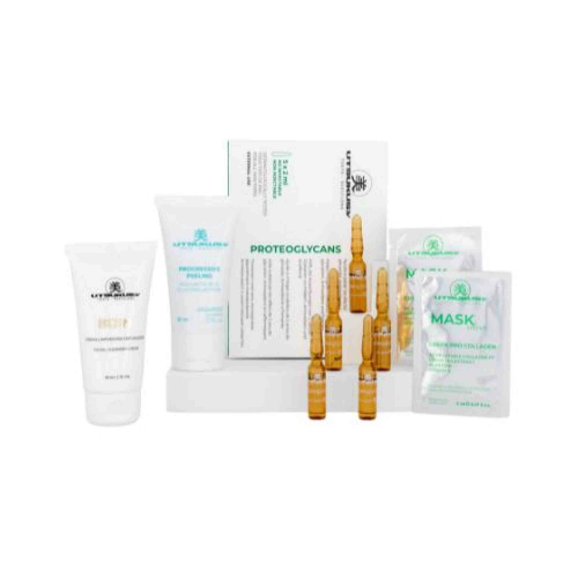 Set Navidad 2025 Proteoglycans | Serum Proteoglycans 5x2ml + Crema Bijin 50ml + Progressive Peeling 50ml + 2 Mascarillas Green Pro Collagen + Neceser de Regalo - Utsukusy ®