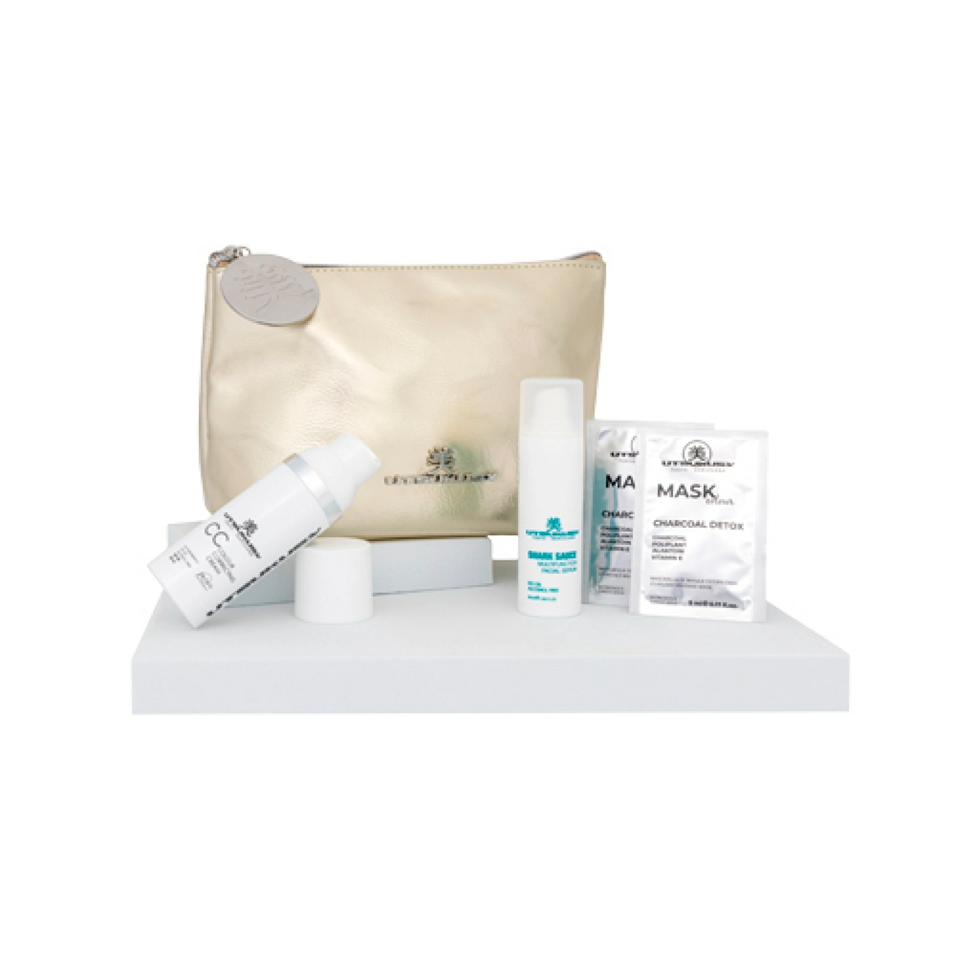 Set Navidad 2025 Shark Sauce - Crema con Color | Shark Sauce 30 ml + Crema Color 50 ml SPF 50 + 2 Mascarillas Charcoal Detox + Neceser de Regalo - Utsukusy ®