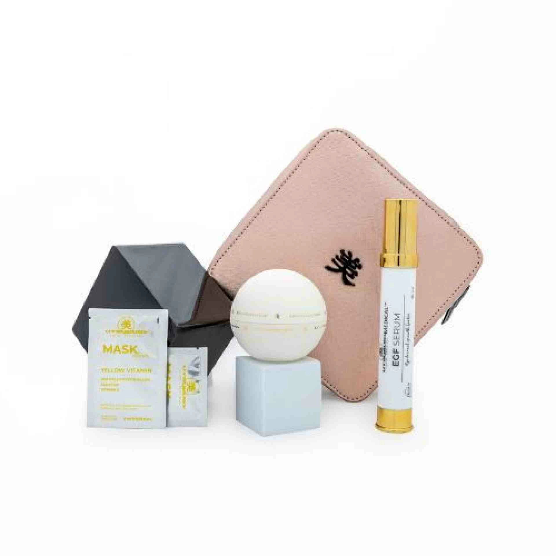 Set Navidad EGF | Crema  50 ml + Serum 35 ml EGF + 2 Mask 5 ml + Neceser de REGALO - Utsukusy ®