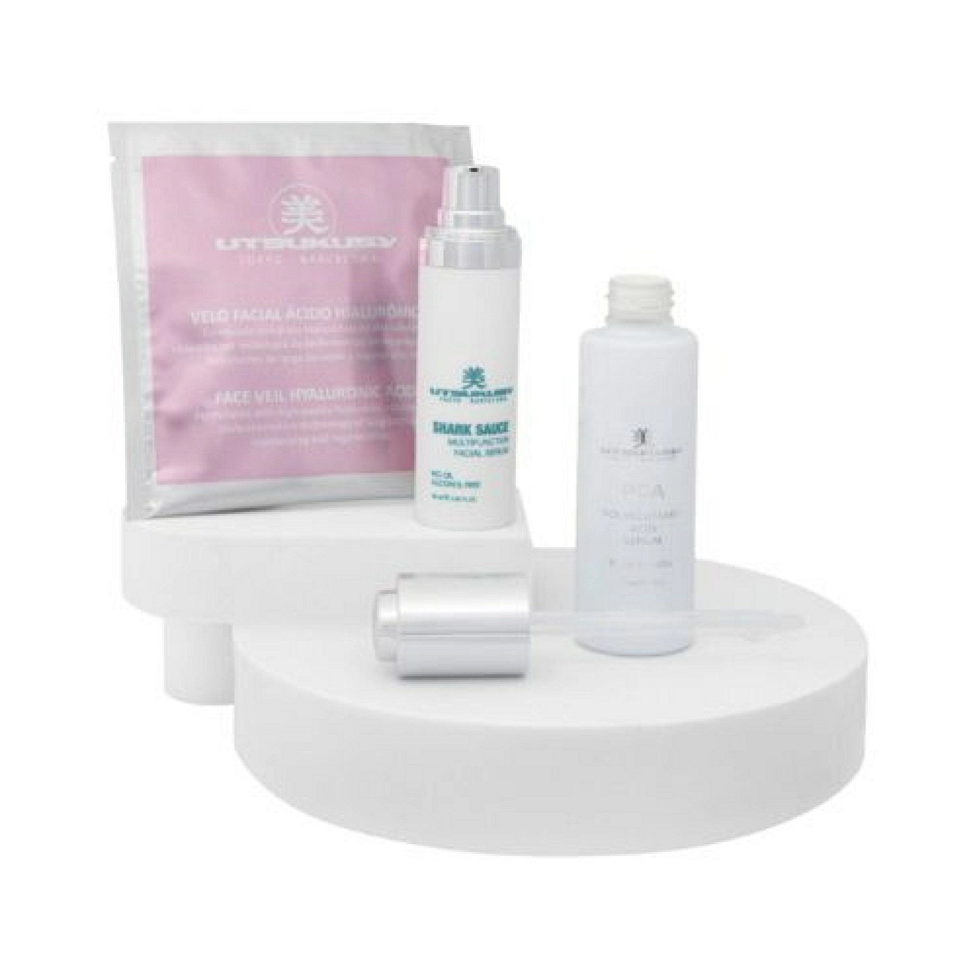 Set Navidad Serum PGA - Shark Sauce | Serum PGA 30 ml + Shark Sauce 30 ml + Velo de Ácido Hialurónico + Neceser – Utsukusy ®