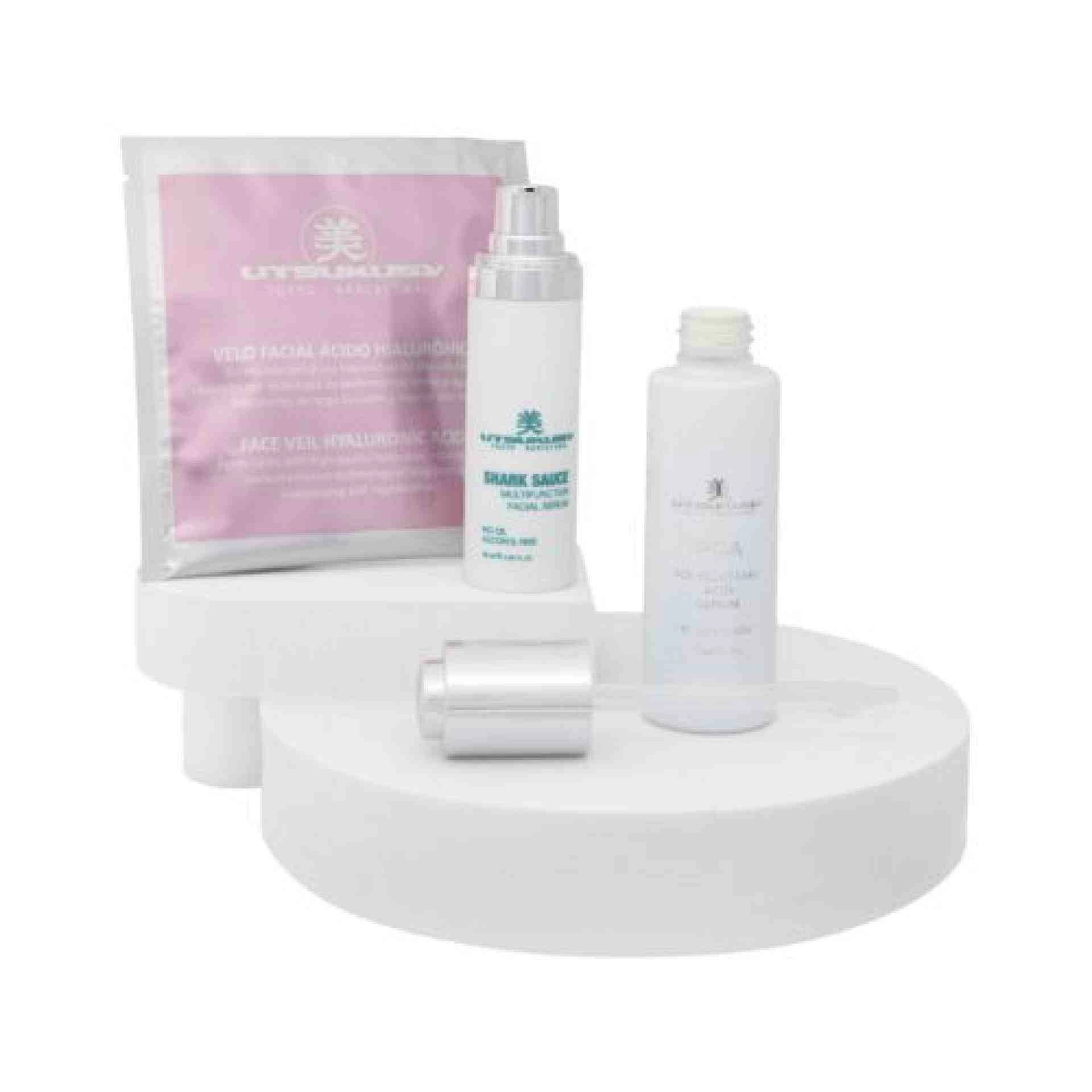 Set Navidad Serum PGA - Shark Sauce | Serum PGA 30 ml + Shark Sauce 30 ml + Velo de Ácido Hialurónico + Neceser – Utsukusy ®
