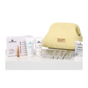 Set Progressive-Artificial Skin con Neceser | Crema Bijin 50ml + Progresive peeling 50ml + Ampollas Artificial Skin 2 ml + Mascarilla Hyaluron Mozkai 5 unidades - Utsukusy ®