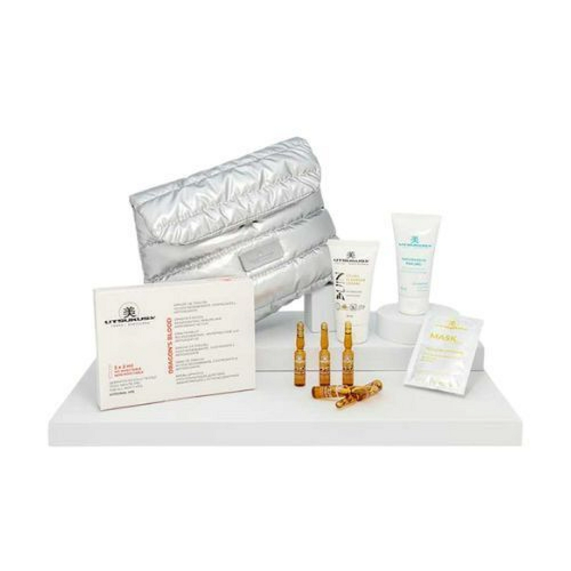 Set Progressive Dragon Blood: Serum dragon blood 5 x 2 ml + Crema depuradora Bijin 50 ml + Progresive peeling 50 ml+ Mascarilla Monodosis Yellow Vitamin + Neceser - Utsukusy ®