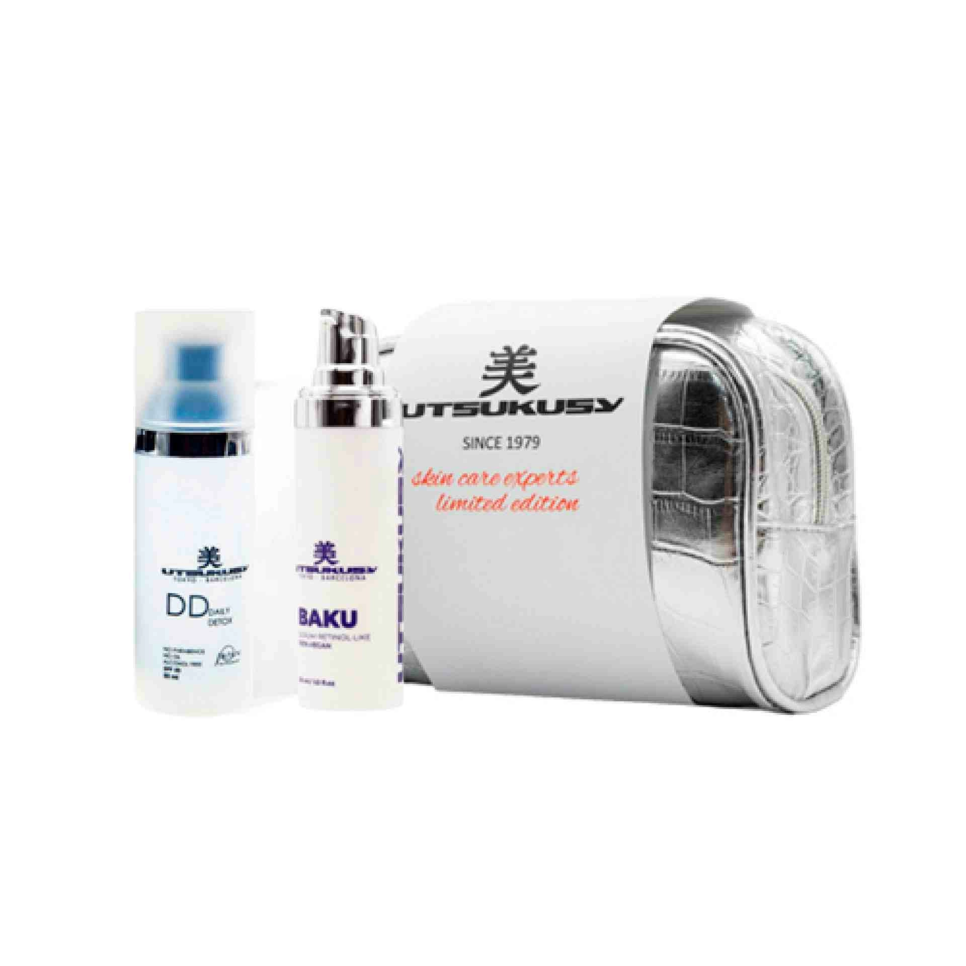 Set Retinol - Like | Serum Baku 30 ml + Crema Color 50 ml SPF 50 + Neceser de Regalo - Utsukusy ®