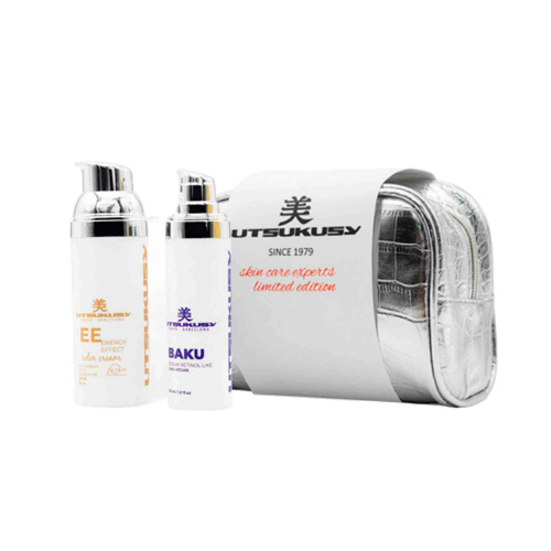 Set Retinol - Like | Serum Baku 30 ml + Crema Color 50 ml SPF 50 + Neceser de Regalo - Utsukusy ®