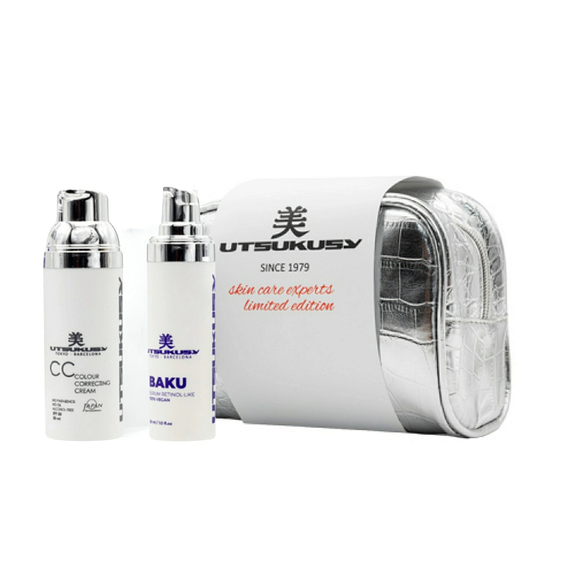 Set Retinol - Like | Serum Baku 30 ml + Crema Color EE 50 ml SPF 50 + Neceser de Regalo - Utsukusy ®